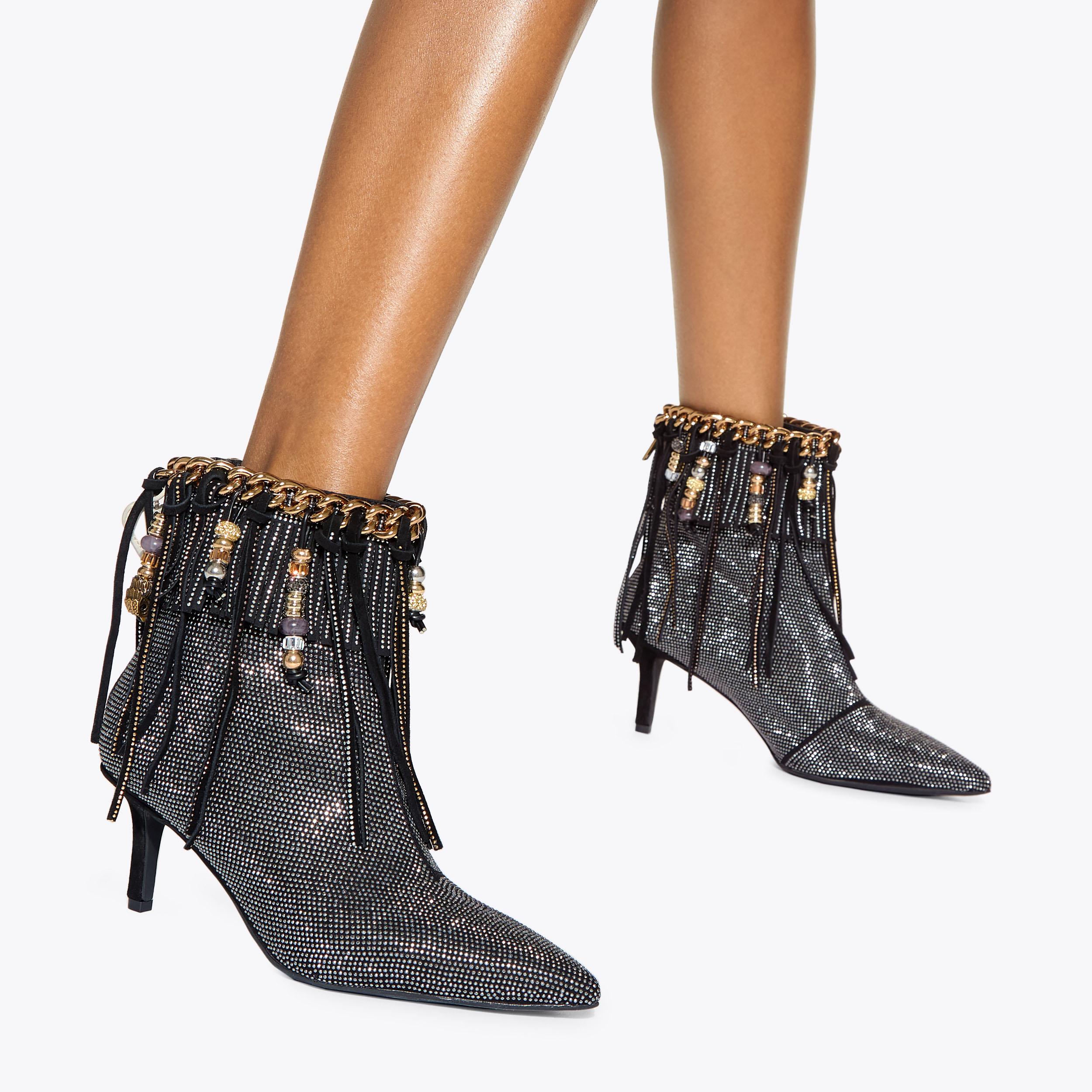FRINGE BEAD BOOT Silver Fringe Boot by KURT GEIGER LONDON