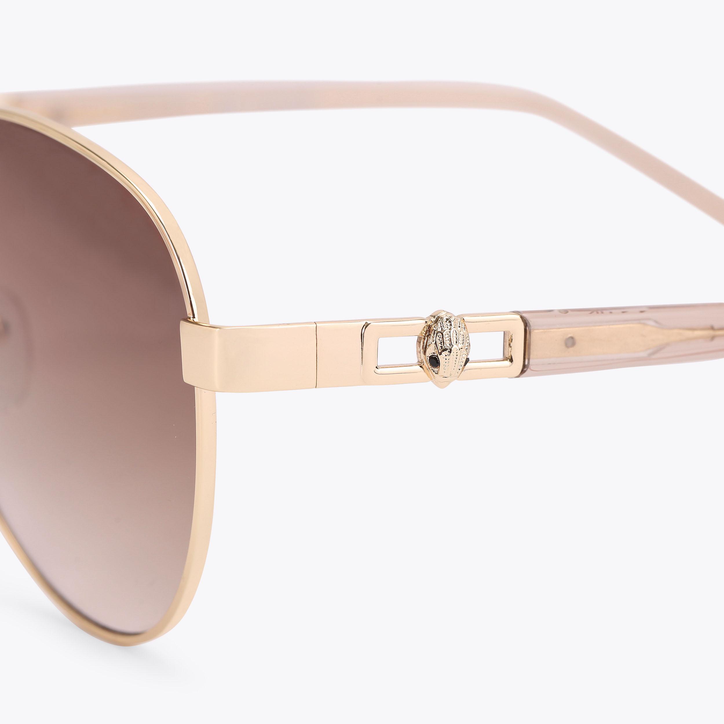 METAL REGENT AVIATOR Gold Aviator Sunglasses by KURT GEIGER  display picture 3