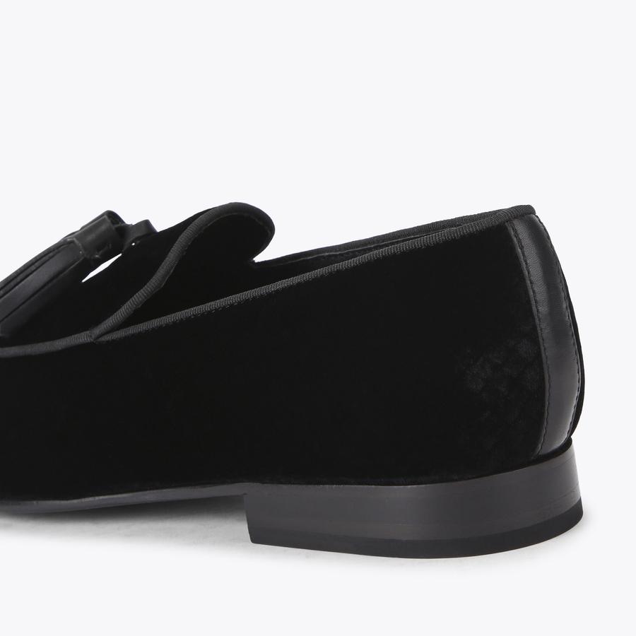 BEDFORD TASSEL LOAFER Black Velvet Fabric Loafer by KURT GEIGER LONDON