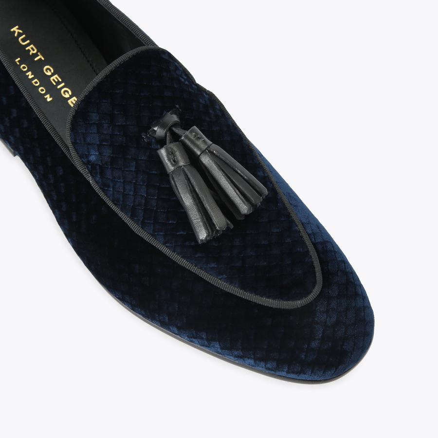 Kurt Geiger Men\'s Navy Velvet Tassel Loafers Kurt Geiger Bedford Tassel Loafers - Navy - 59% Off  main image 4
