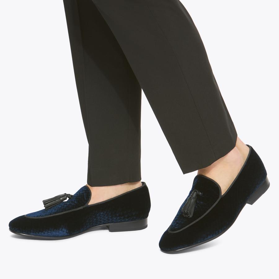 Kurt Geiger Men\'s Navy Velvet Tassel Loafers Kurt Geiger Bedford Tassel Loafers - Navy - 59% Off  main image 2