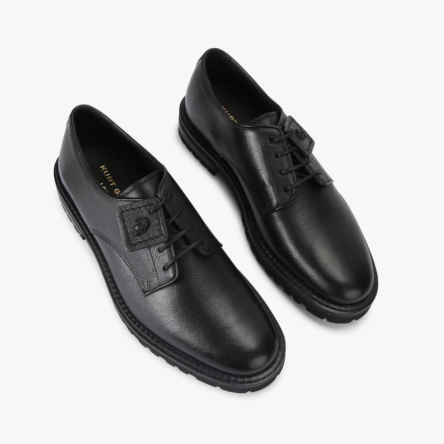 MERCER CLEAT DERBY Grained Black Leather Derby Shoe by KURT  display picture 2