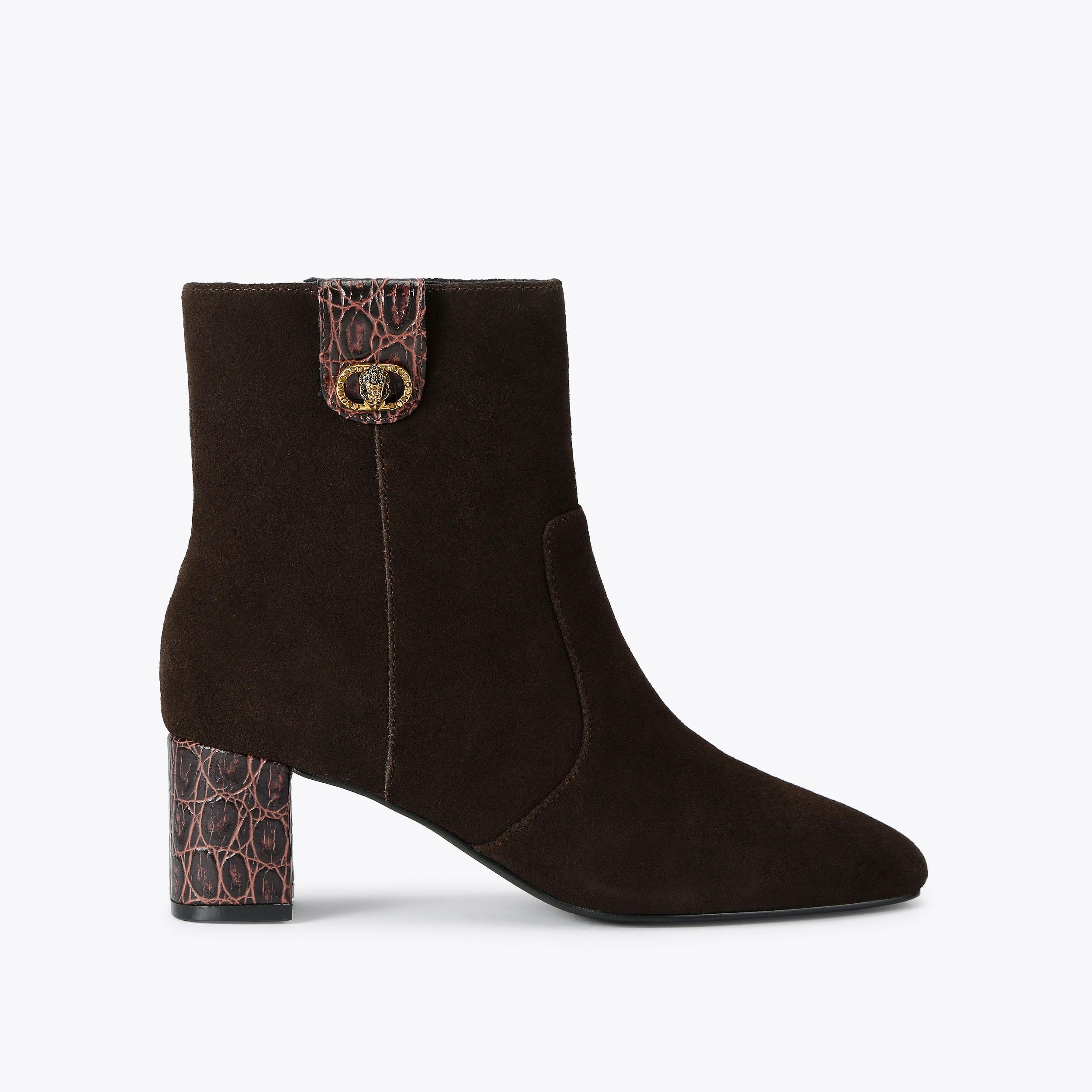 CHELSEA TRIM ANKLE BOOT Brown Suede Ankle Boot by KURT GEIGER LONDON