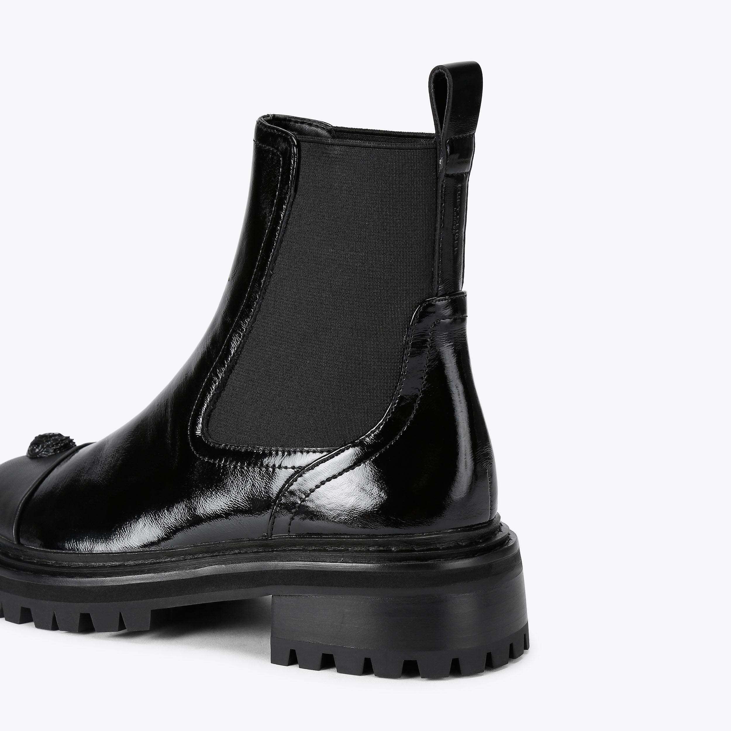 SLOANE CHELSEA BOOT Black Patent Chelsea Boot by KURT GEIGER LONDON