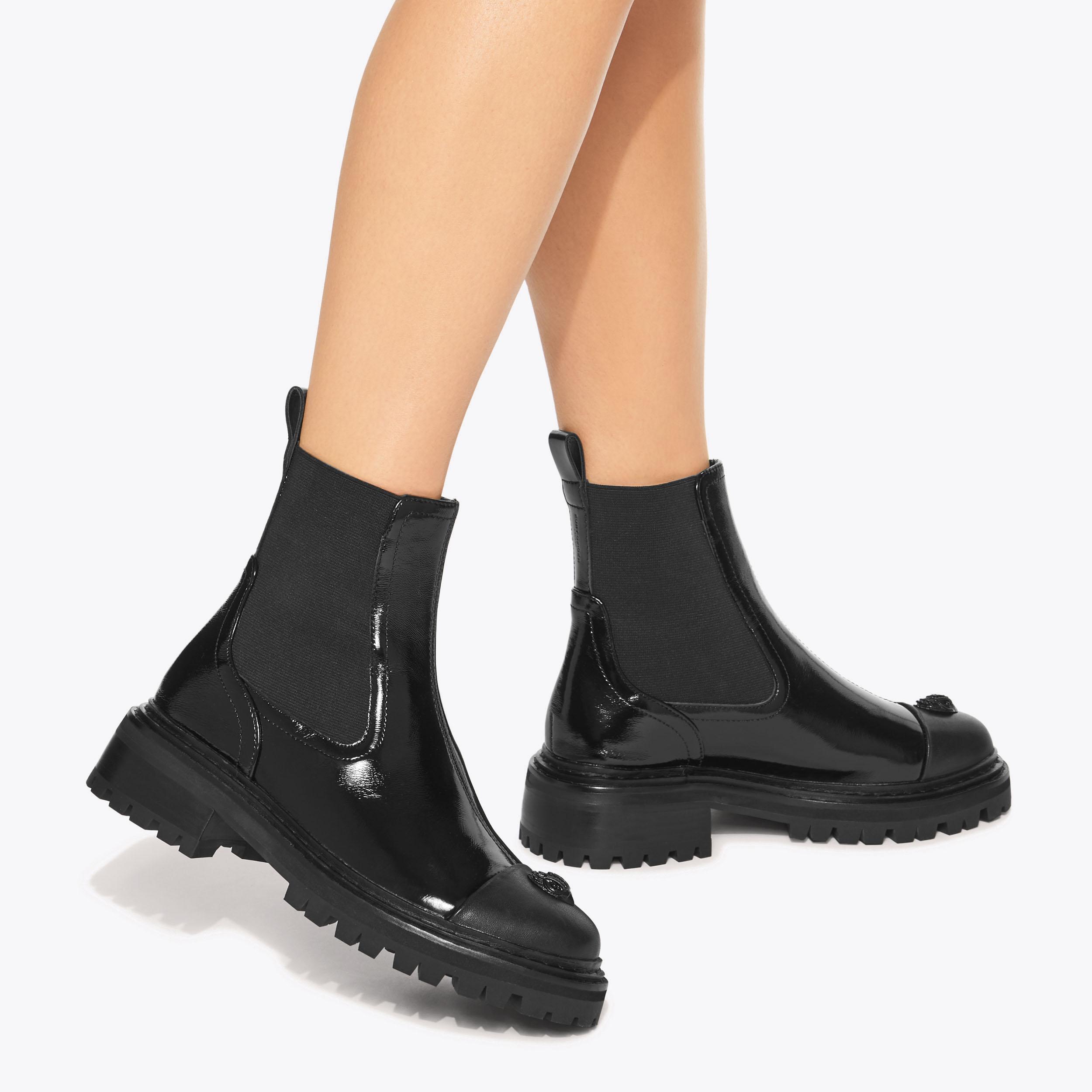 Ankle Boots Shaye Hiker Boot SLOANE CHELSEA BOOT Black Patent
