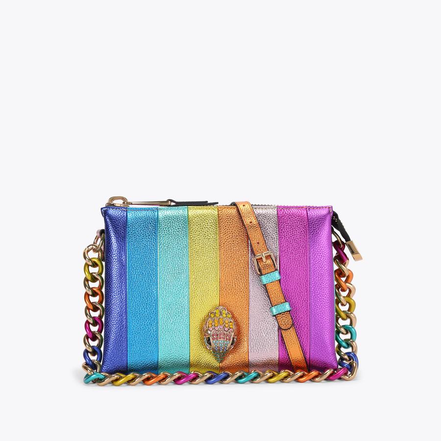 KENSINGTON 3 POUCH Q Pebble Grain Stripe Pouch Bag by KURT GEIGER