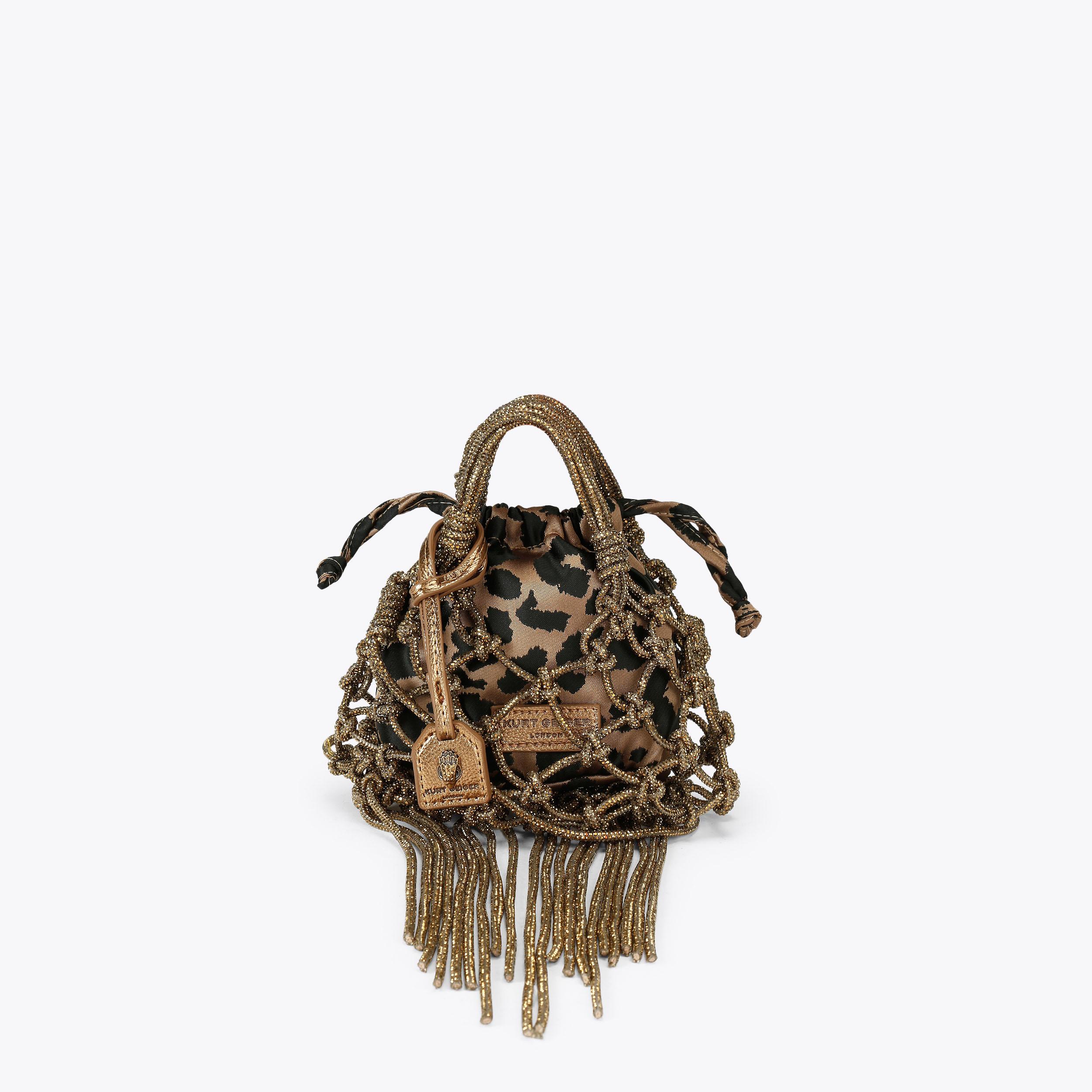 MINI MACRAME CRYSTAL BAG Leopard Crystal Handheld Bag by KURT 