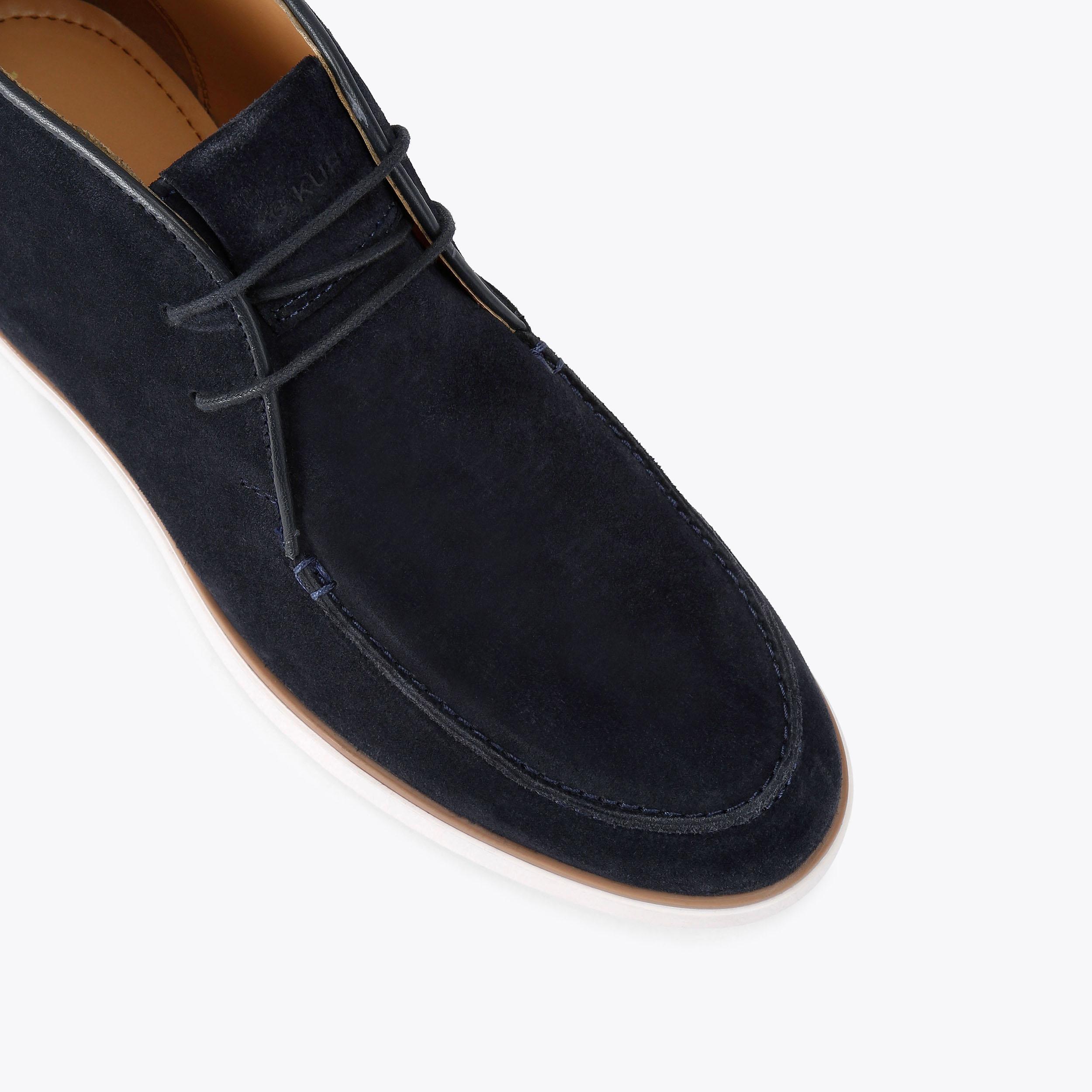 Kurt Geiger Navy Suede Leather Lace-up Desert Boots Size 11 KG BY Kurt Geiger Brown Leather Suede Ankle Lace Up Wedge  main image 2