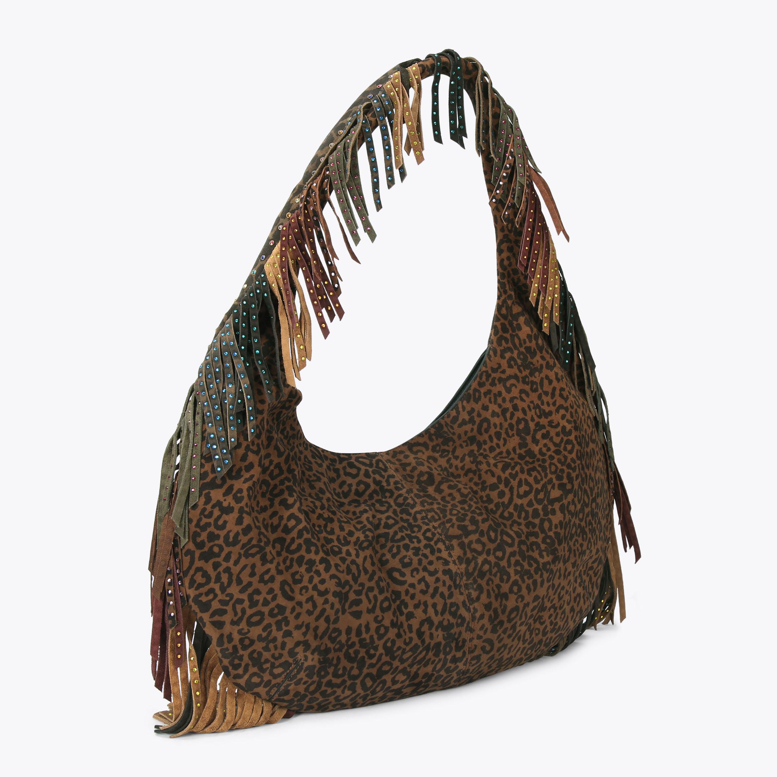 SHOREDITCH LG HOBO FRINGE Fringe Suede Shoulder Bag by KURT GEIGER