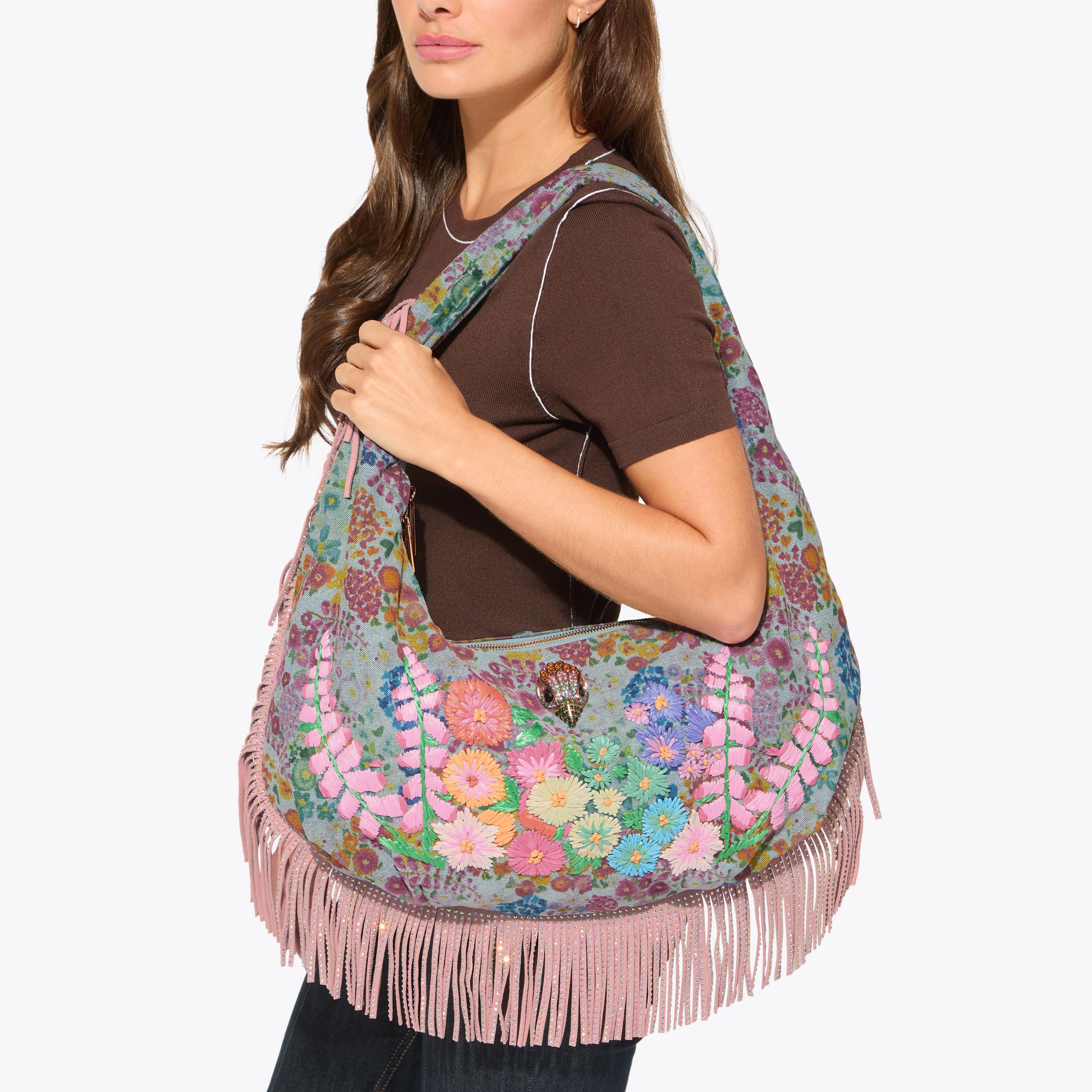 SHOREDITCH LG HOBO FRINGE Fringe Suede Shoulder Bag by KURT GEIGER 
