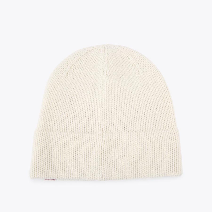 INTASIA HEART BEANIE Bone Pink Heart Knitted Beanie by KURT GEIGER