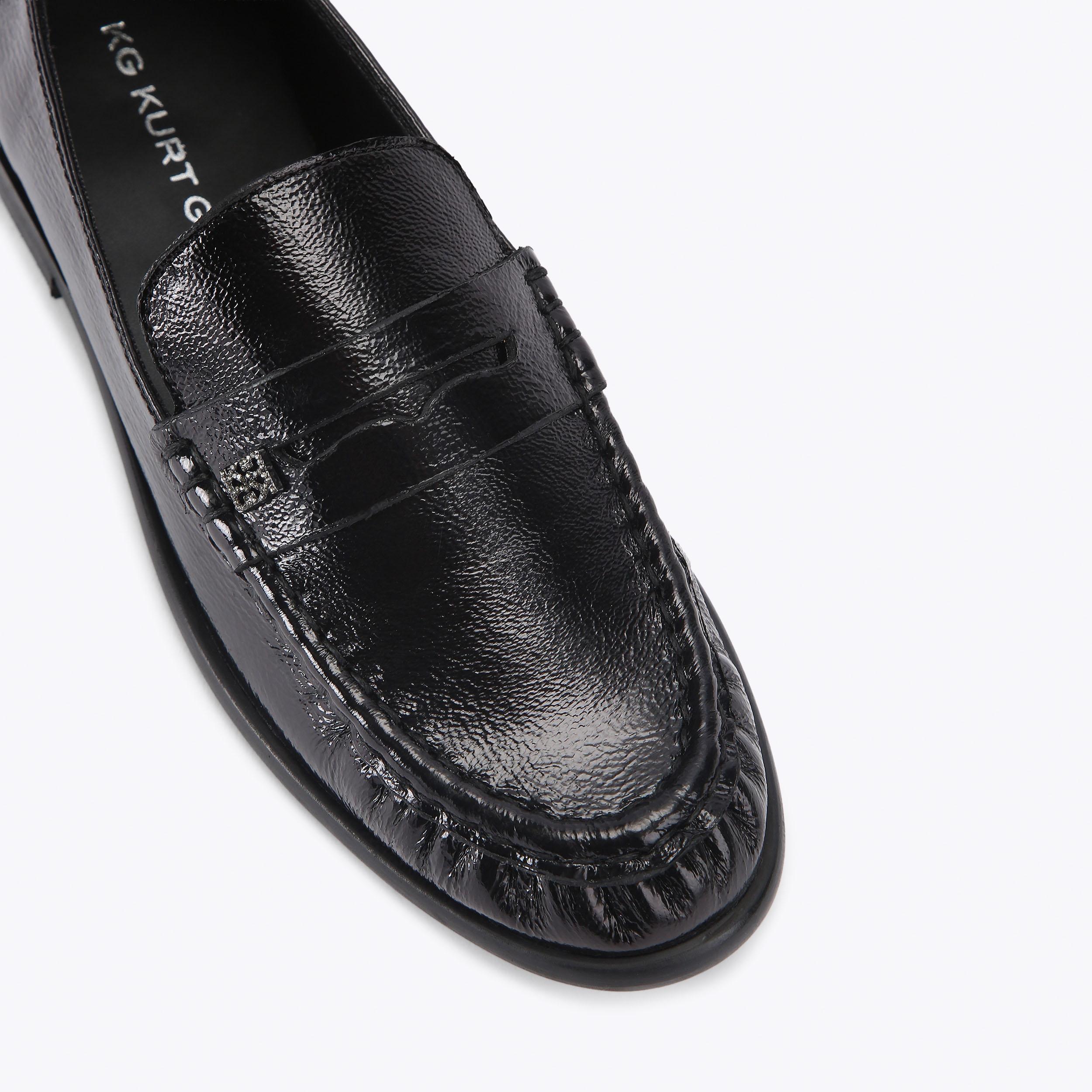 MAE Black Patent Slip On Loafer by KG KURT GEIGER