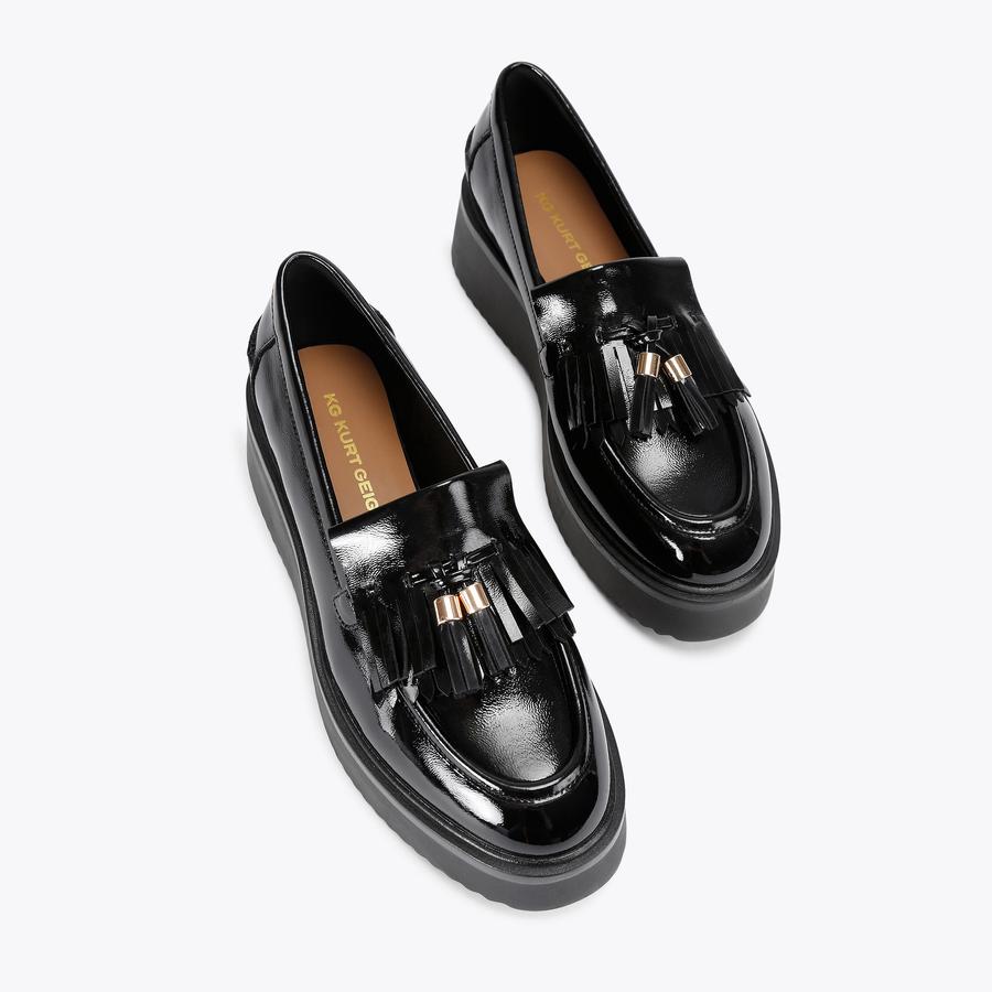 K♢041 stylist MAISIE Black Patent Leather Slip On Loafer by KG KURT GEIGER