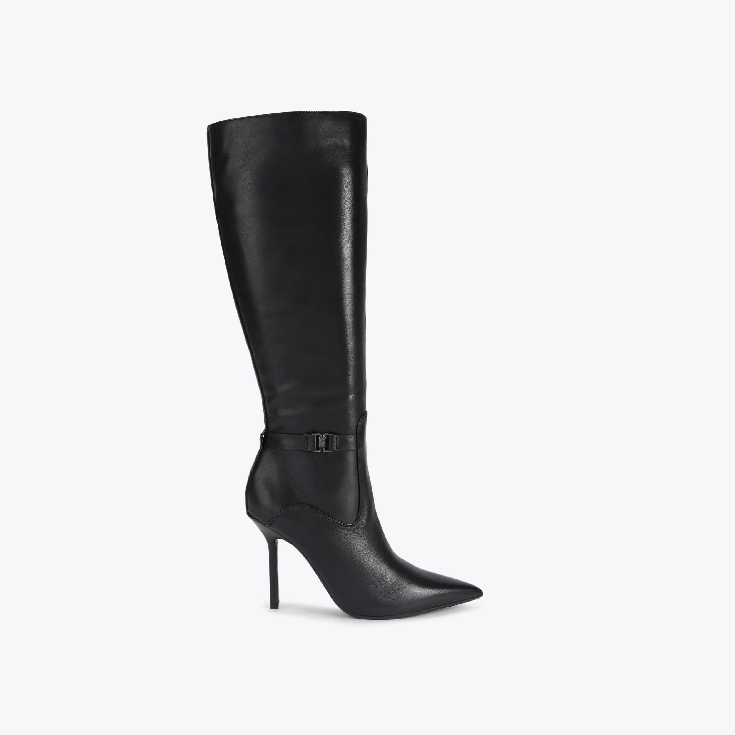 SKY Black Leather Knee High Boot by KG KURT GEIGER