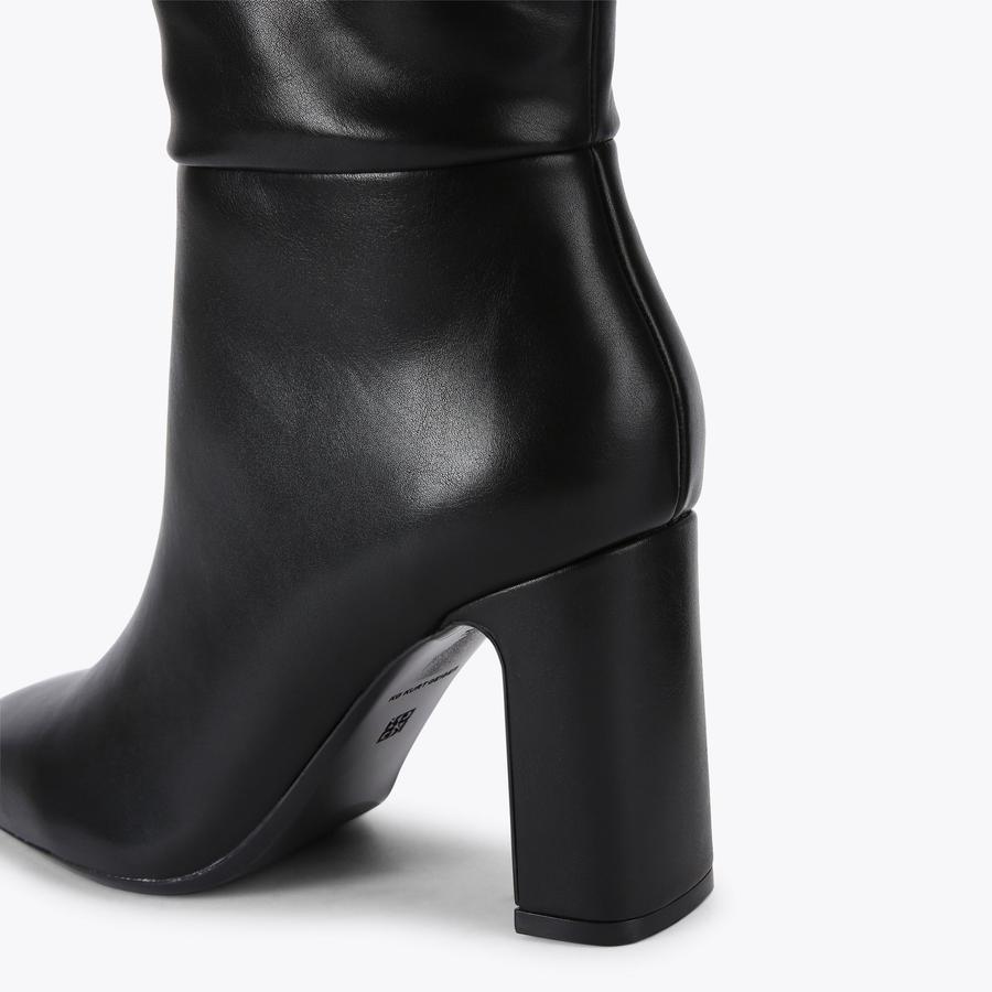 TRIX KNEE Black Leather Knee High Boot by KG KURT GEIGER