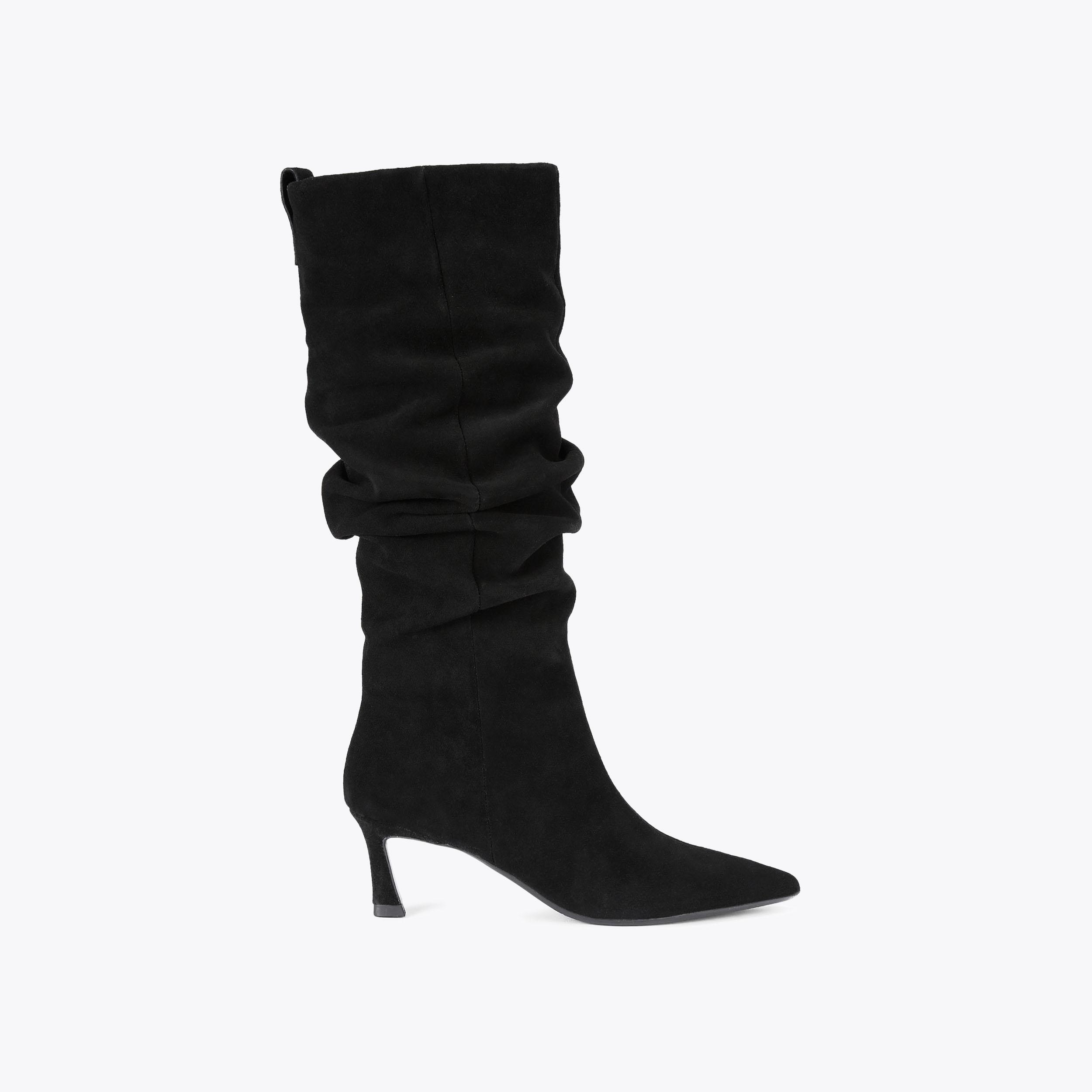 STARK ROUCHE Camel Suede Ruched Boot by KG KURT GEIGER
