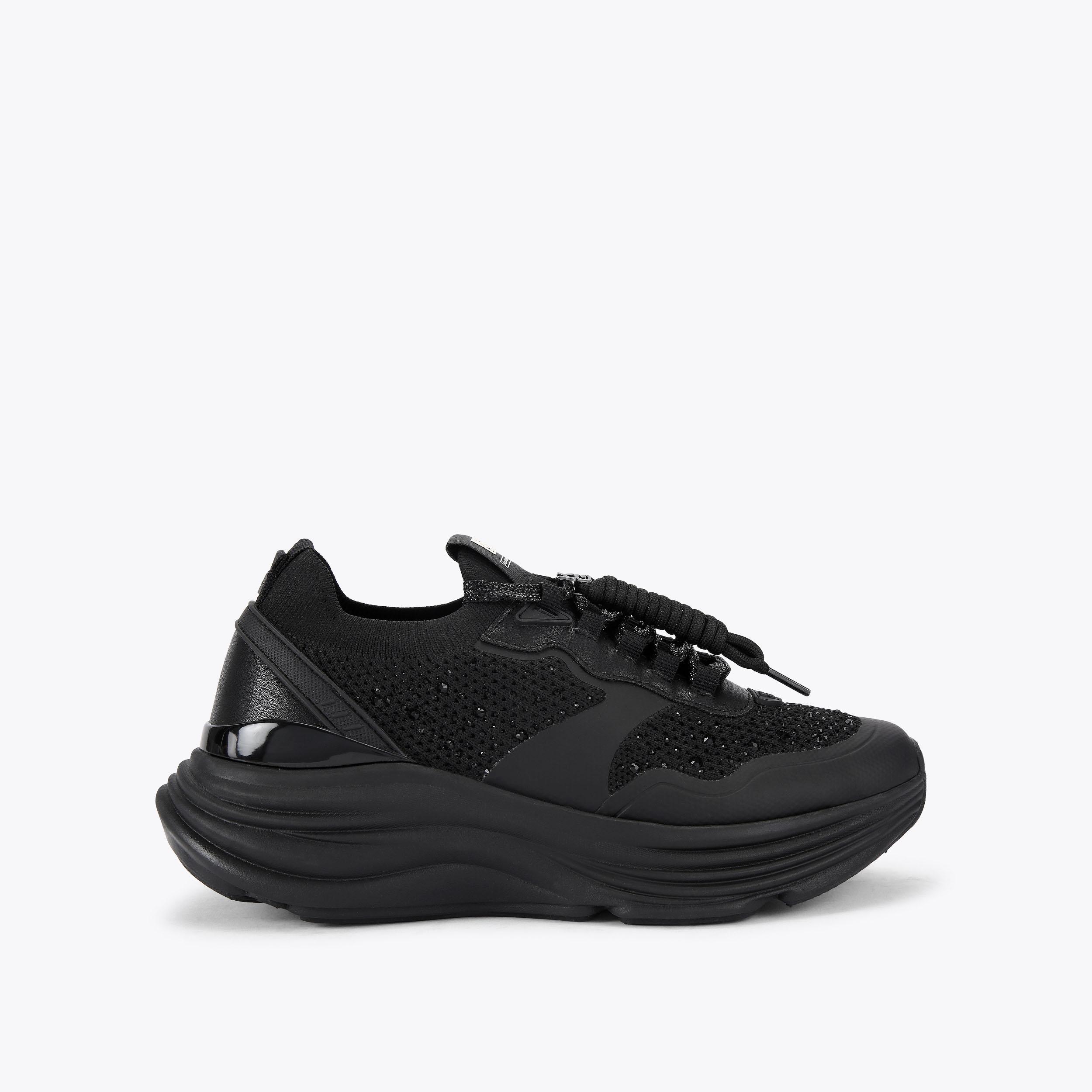 LIVELY Black Fabric Sneaker by KG KURT GEIGER