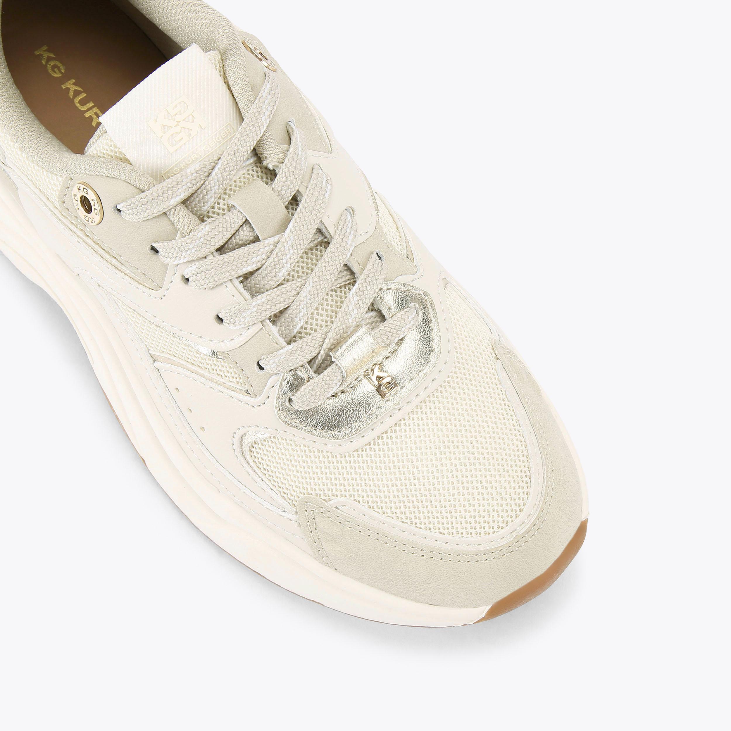 LIBERTY White Mesh Lace Up Sneaker by KG KURT GEIGER