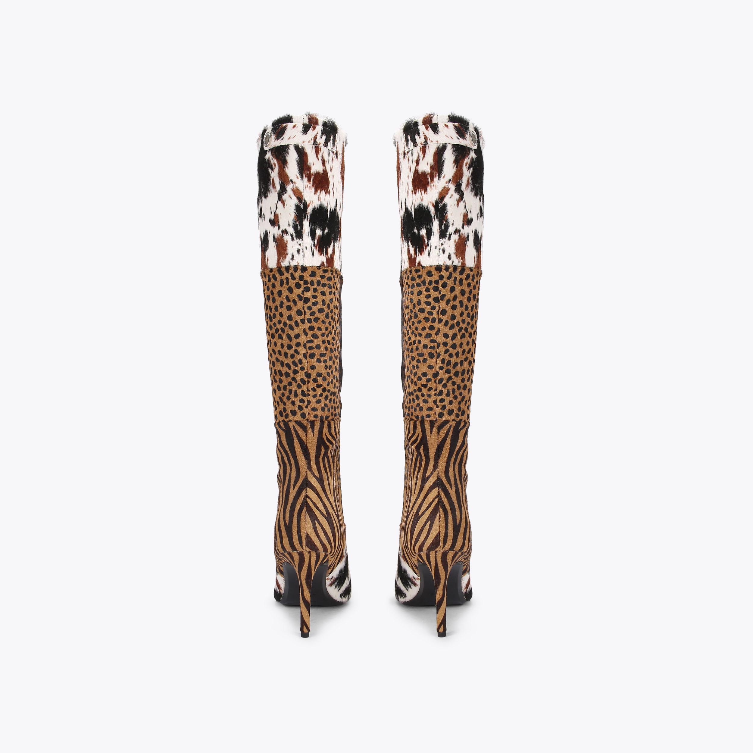 AMORE KNEE Patchwork Calfhair Boot by CARVELA