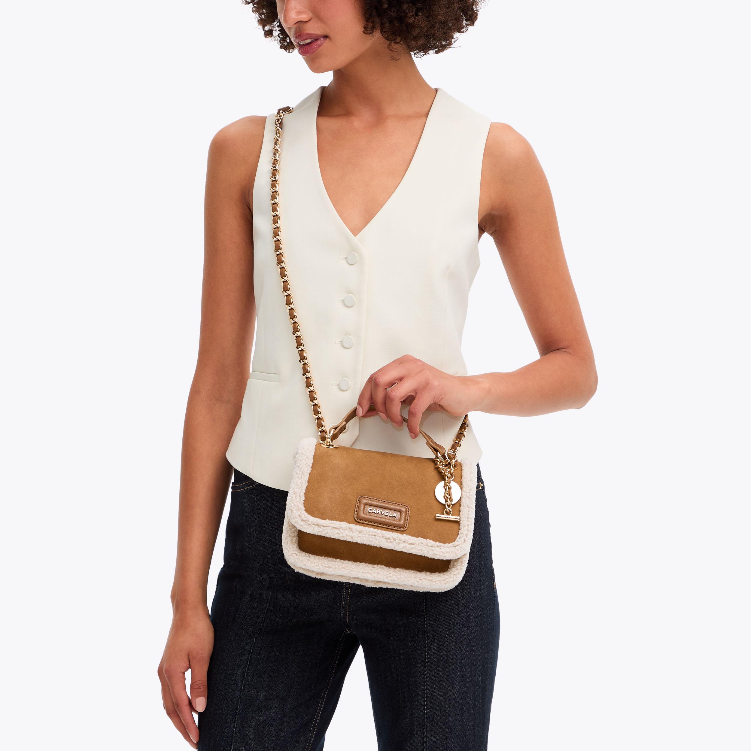 BELLA CHAIN SHOULDER Tan Shoulder Bag by CARVELA