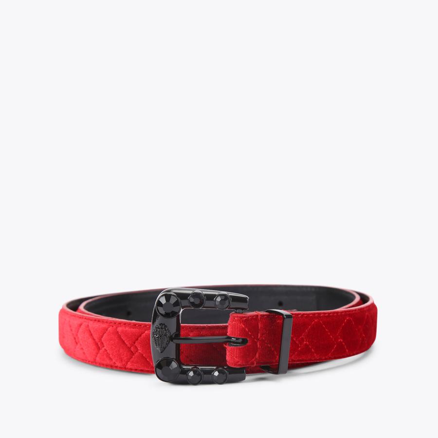 MADDOX 25 BELT Red Velvet Belt by KURT GEIGER LONDON