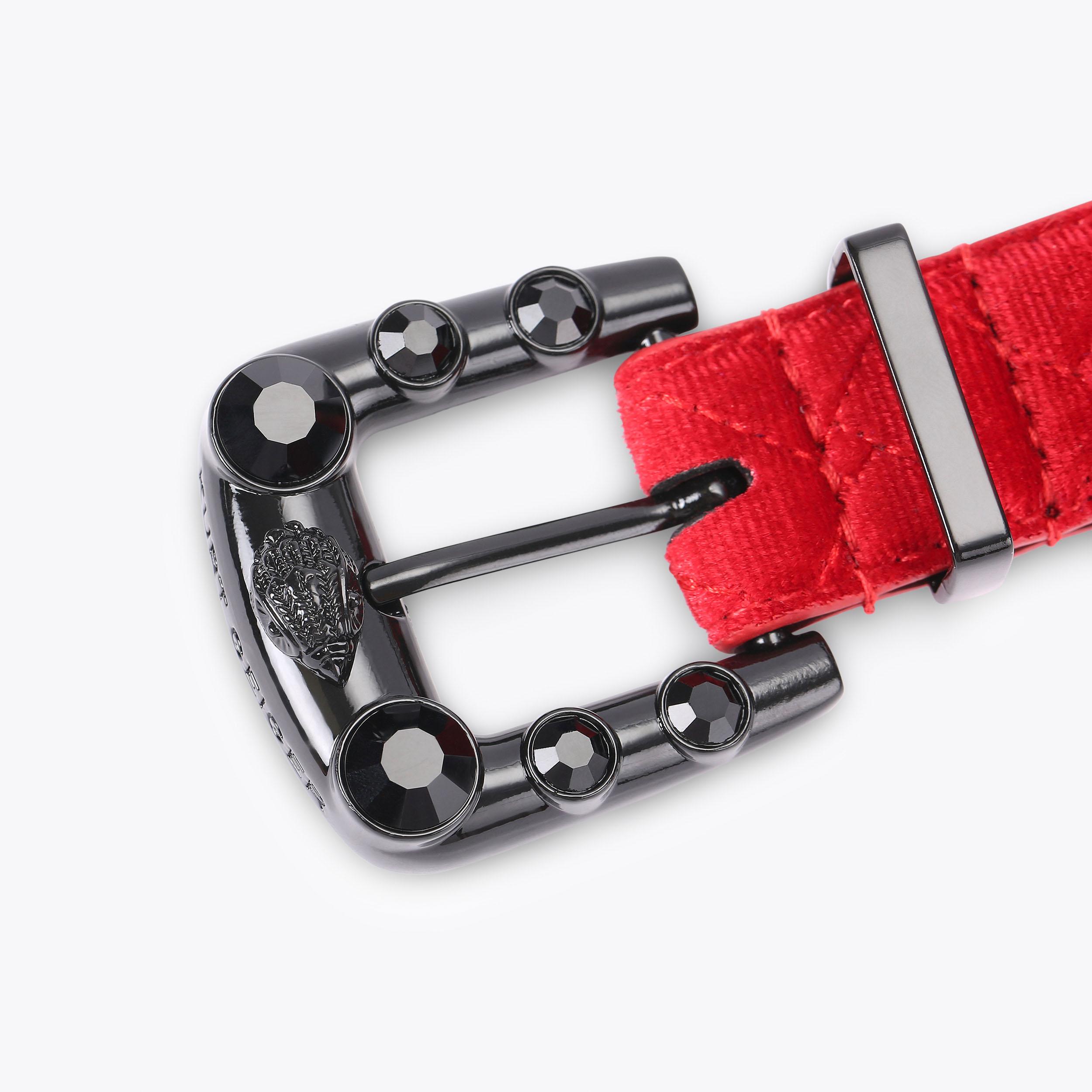 MADDOX 25 BELT Red Velvet Belt by KURT GEIGER LONDON