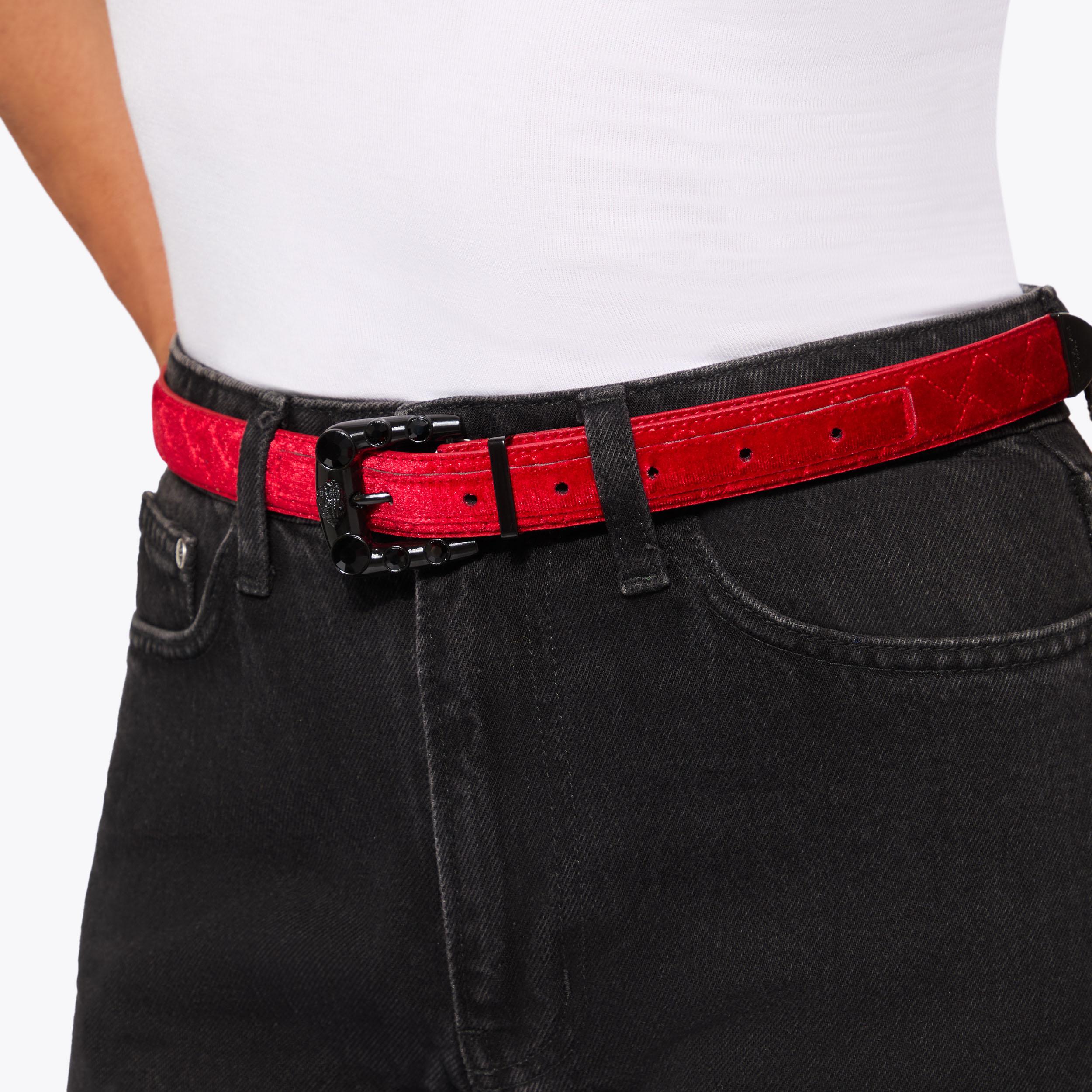 MADDOX 25 BELT Red Velvet Belt by KURT GEIGER LONDON