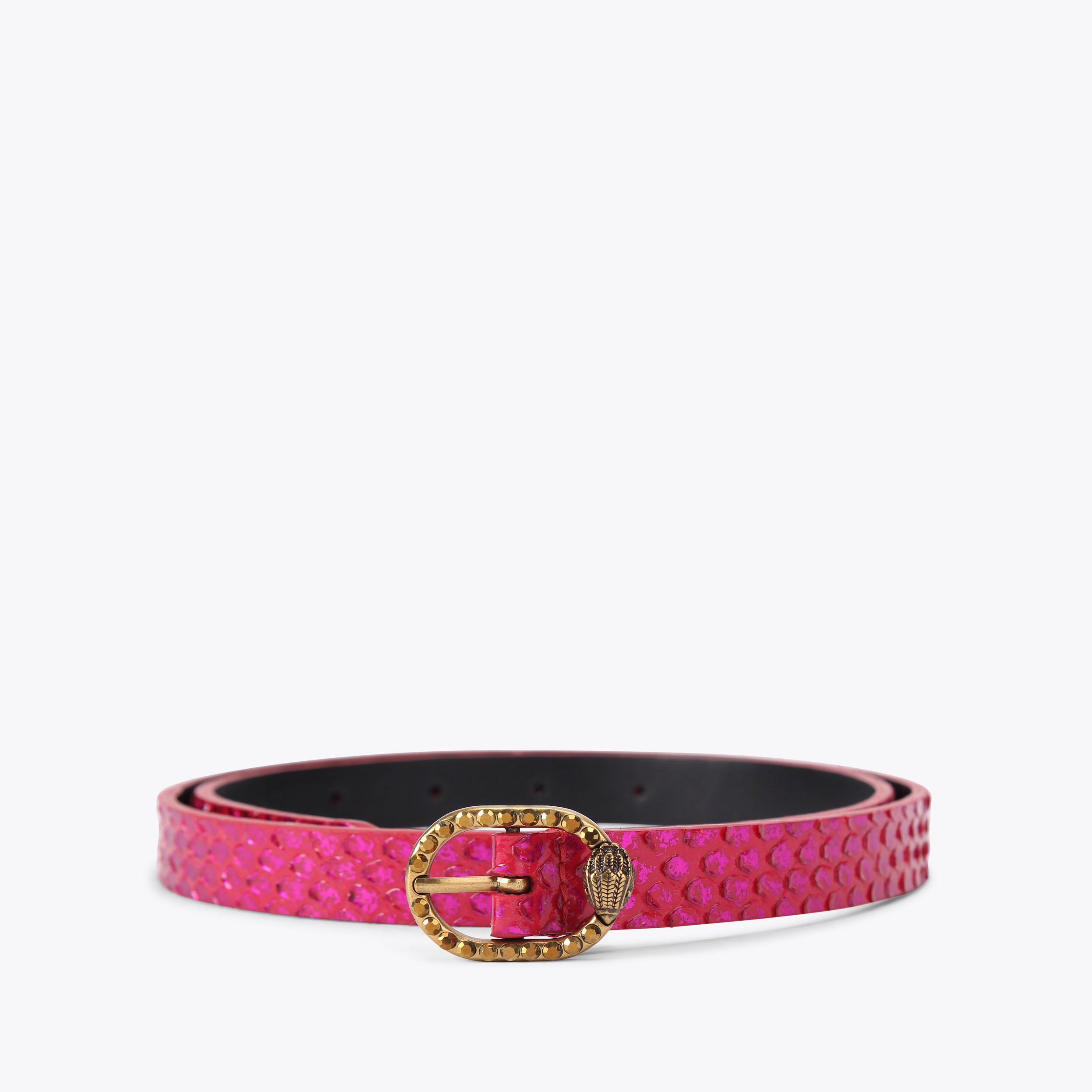 MAYFAIR 18 BELT Pink Leather Embossed Belt by KURT GEIGER LONDON