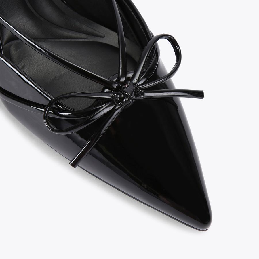 ABBOT Black Patent Leather Alternative Slingback Heel by KG KURT