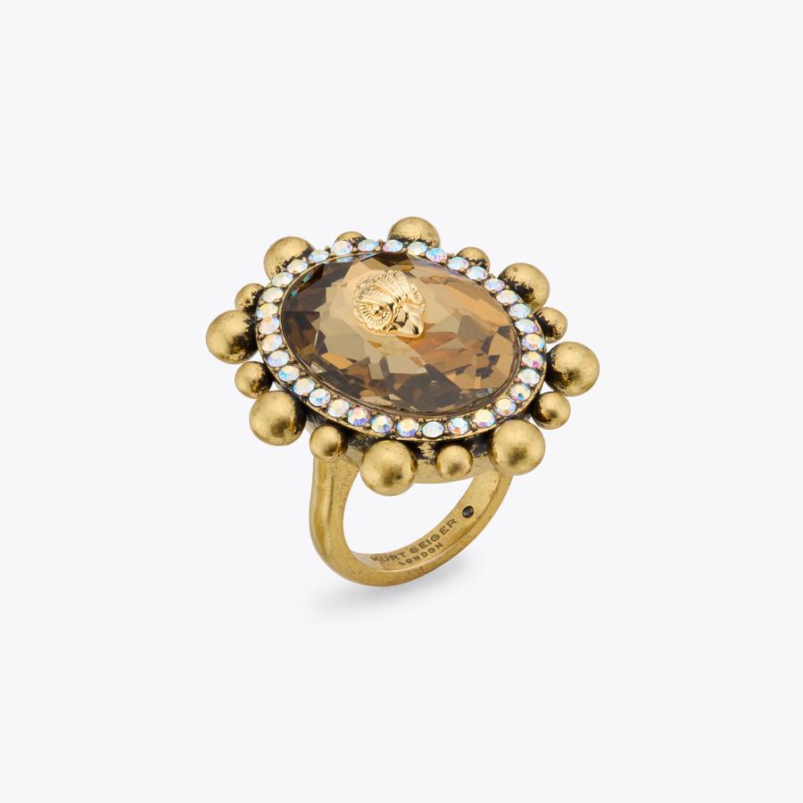 ⑨STARクロスRING 真鍮 XL REGENT RING Antiqued Brass Ring by KURT GEIGER LONDON