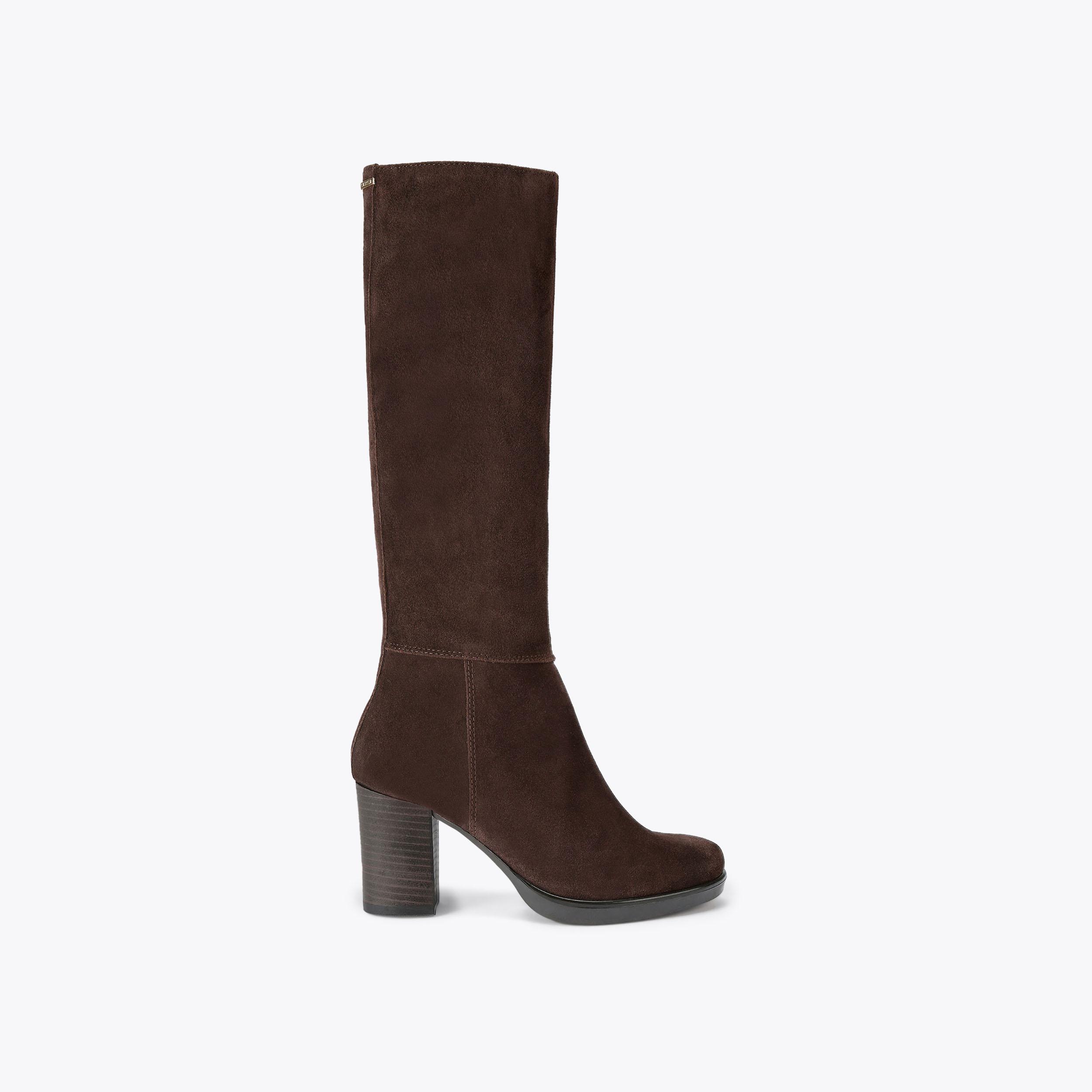 SILVER KNEE Brown Suede Leather Knee High Boot by CARVELA