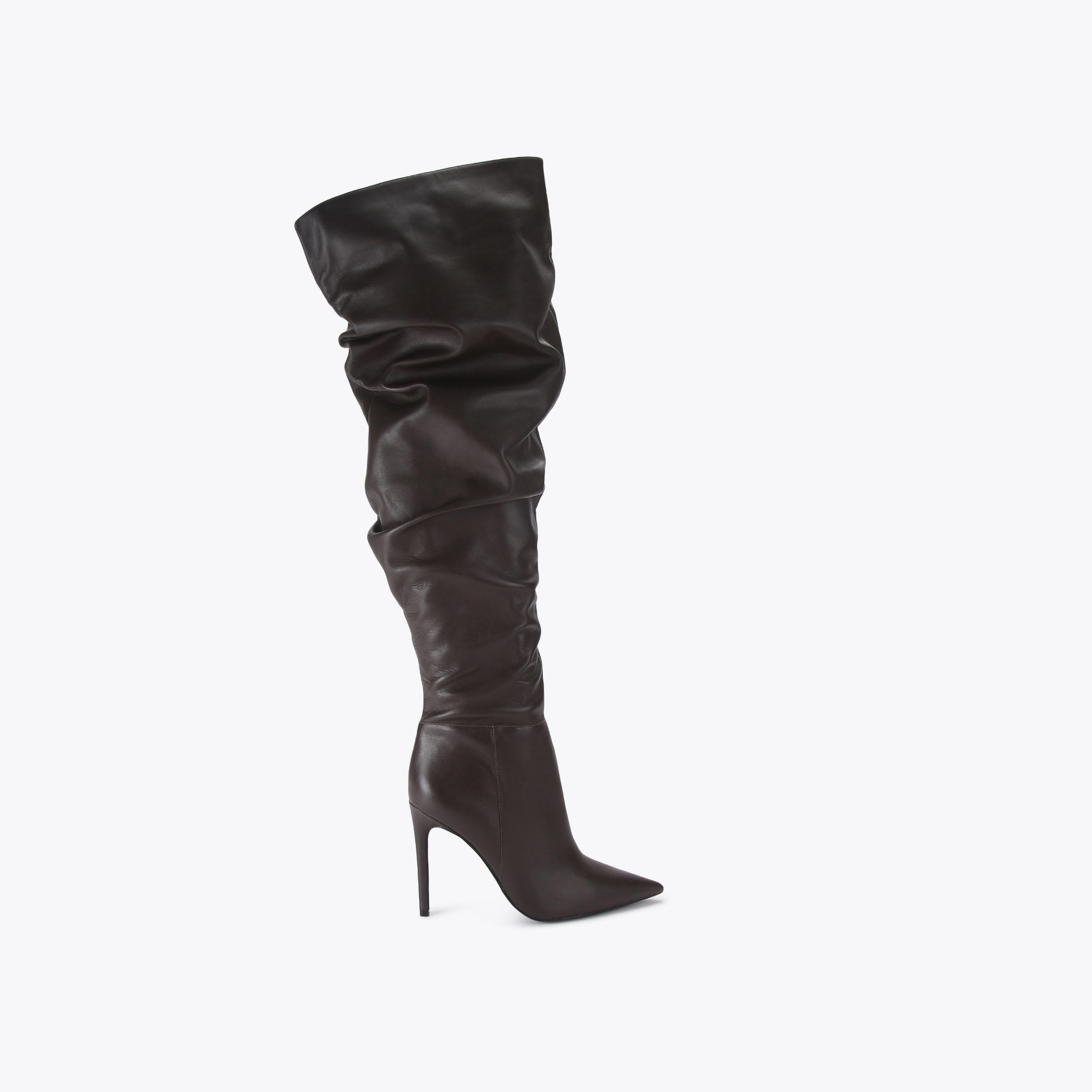 ETERNO SLOUCH OTK Black Patent Knee High Boot by CARVELA