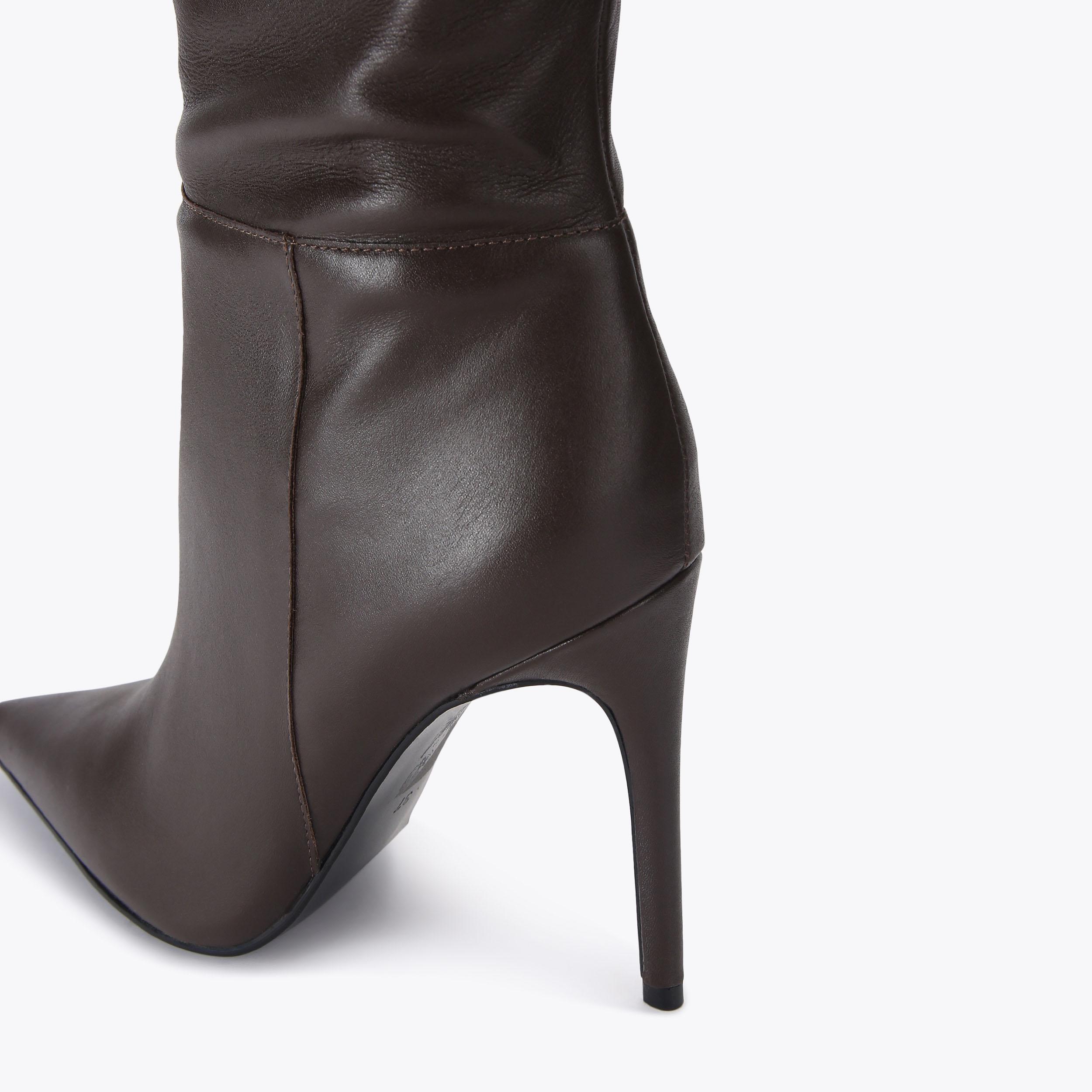 ETERNO SLOUCH OTK Brown Knee High Leather Slouch Boot by CARVELA