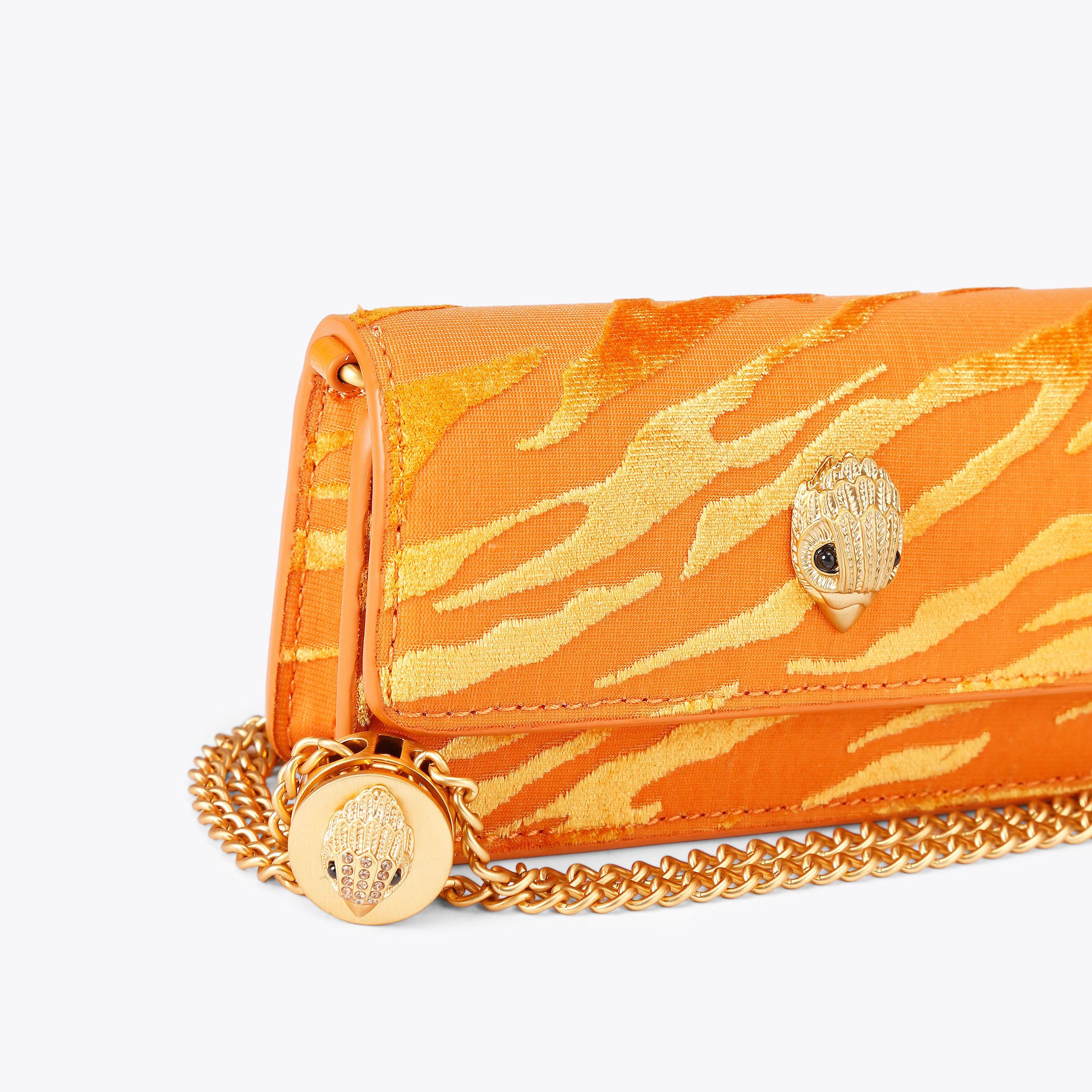 LONG NANO SHOREDITCH Soft Orange Velvet Animal Print Nano Bag by