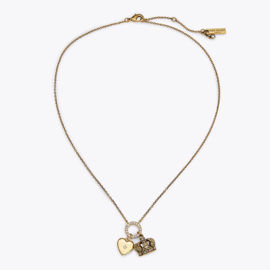 アクセサリー ORDER CHEVRON E CROWN CHARM CROWN CHARM NECKLACE by