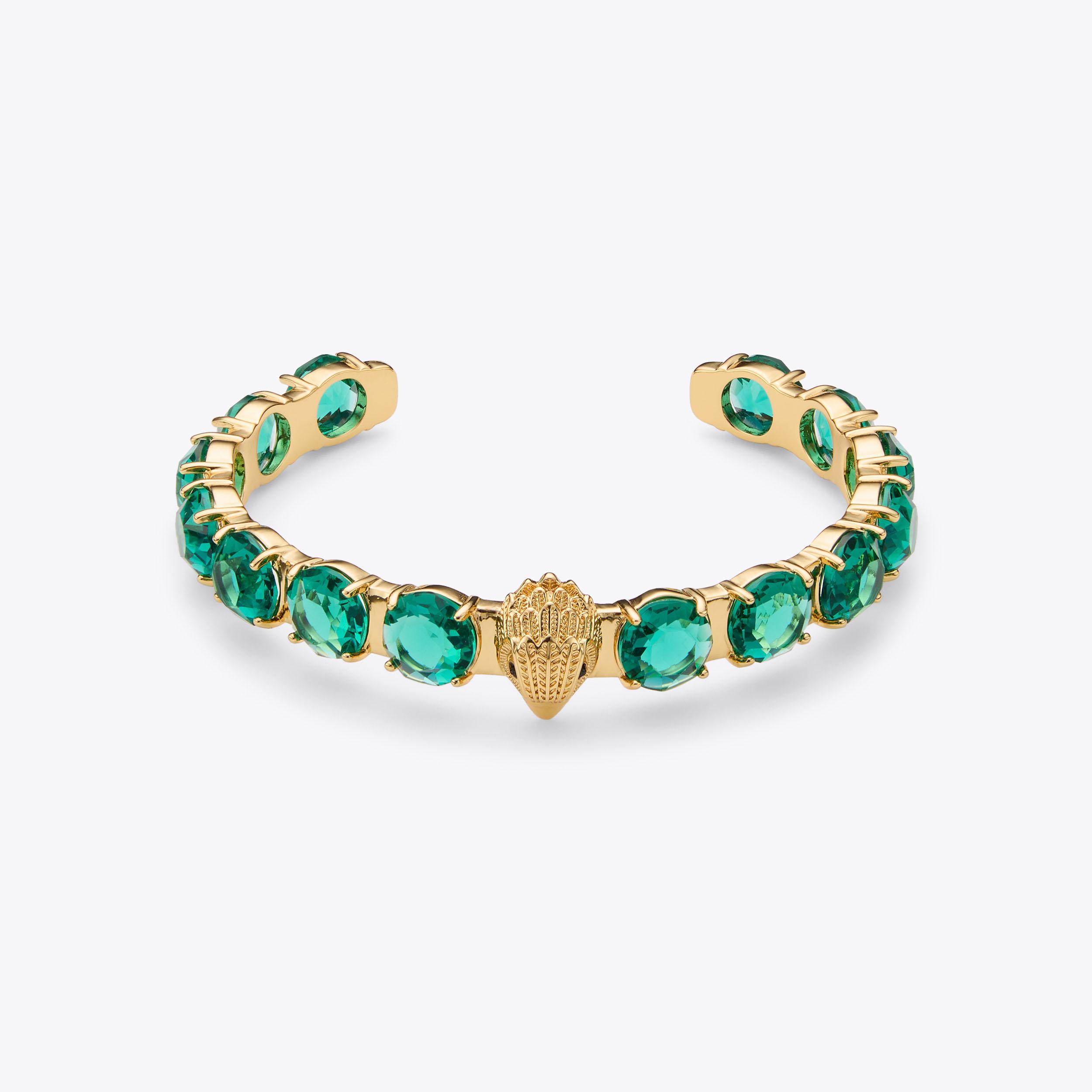Large Eagle Cuff Bracelet - green