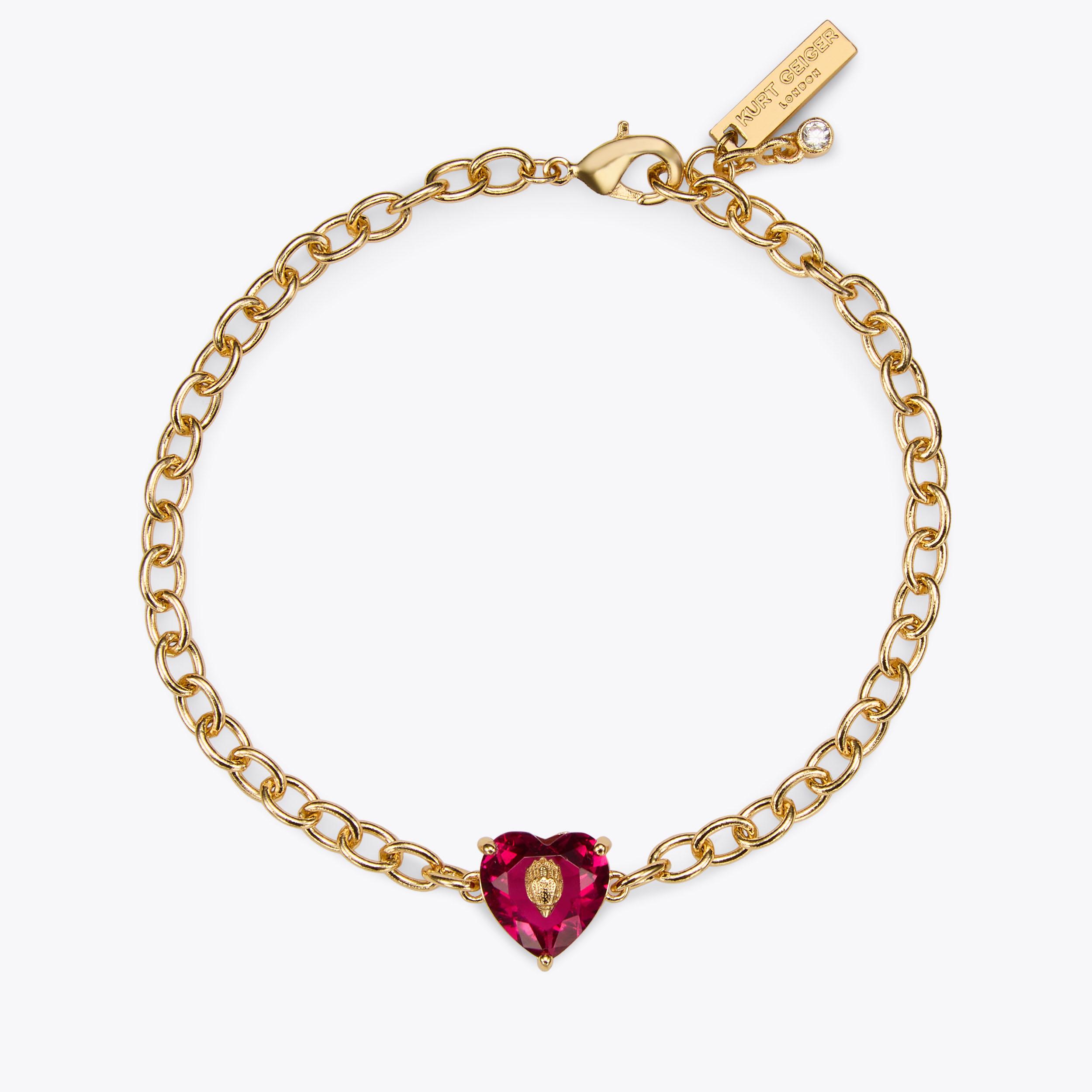 Crystal Heart Bracelet - pink