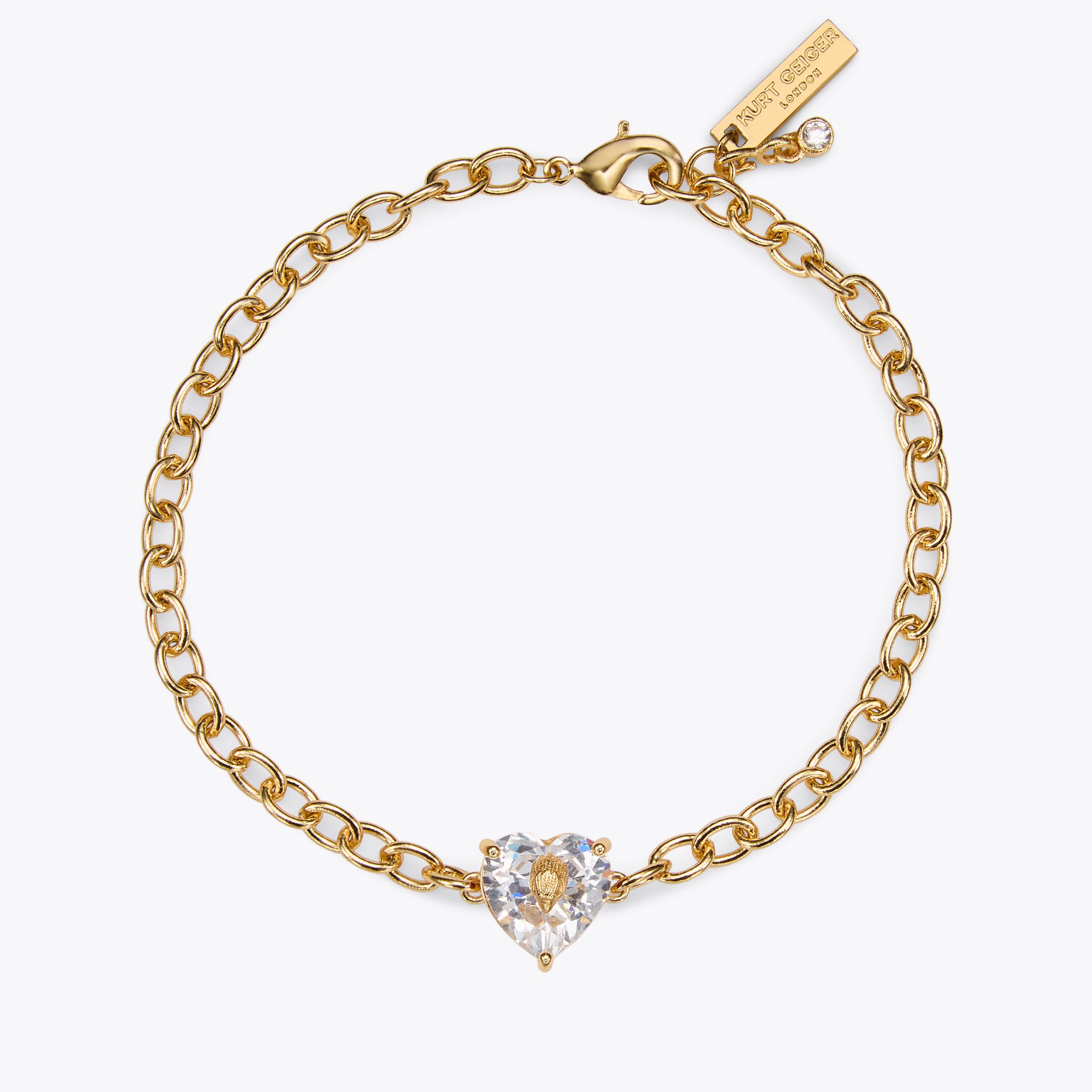 Crystal Heart Bracelet - metallics