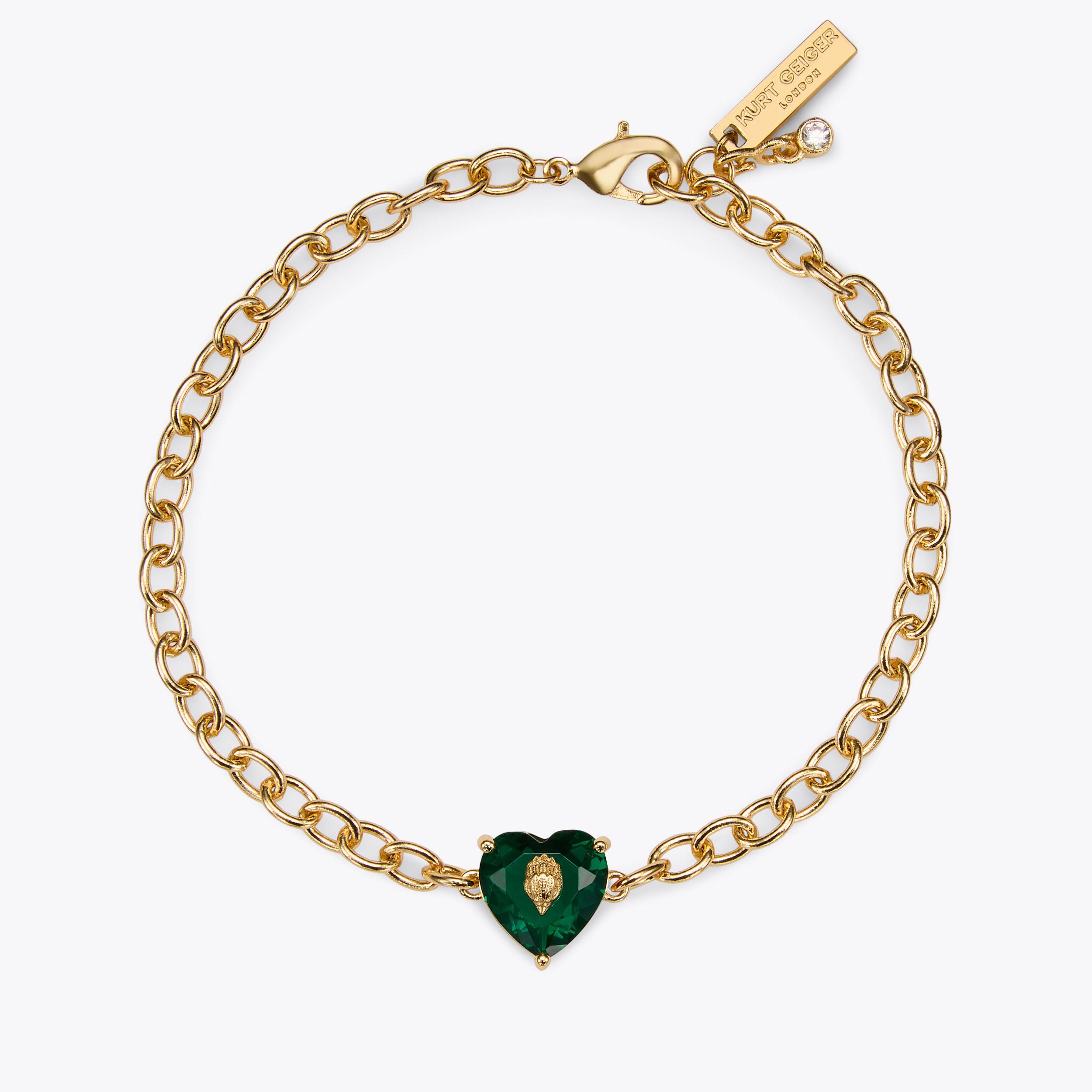 Crystal Heart Bracelet - green