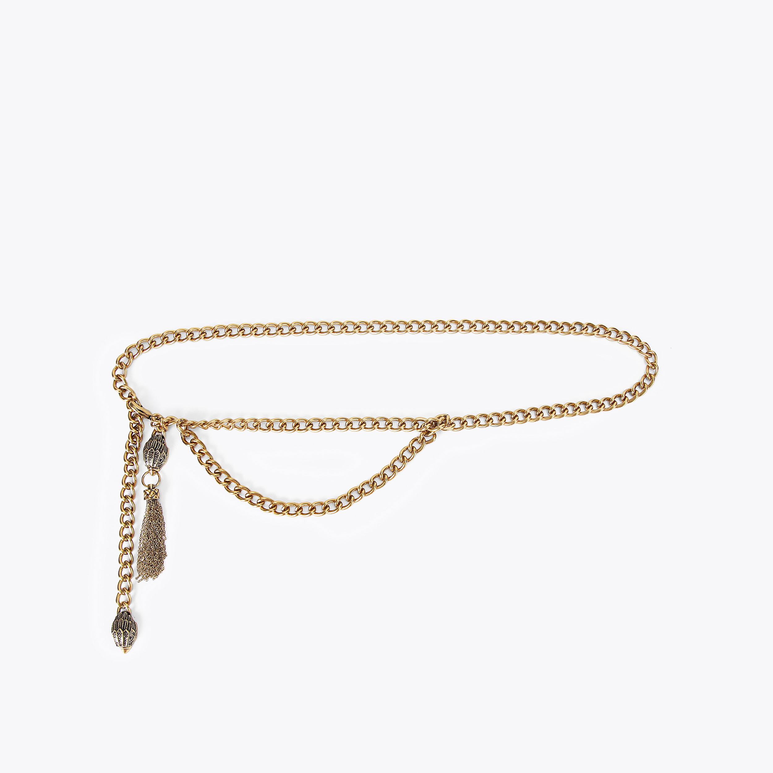 GOLD CHAIN TASSEL BELT 2X Woven Tassel Belt Knot Decorated Waist Chain Waist Rope  main image 4