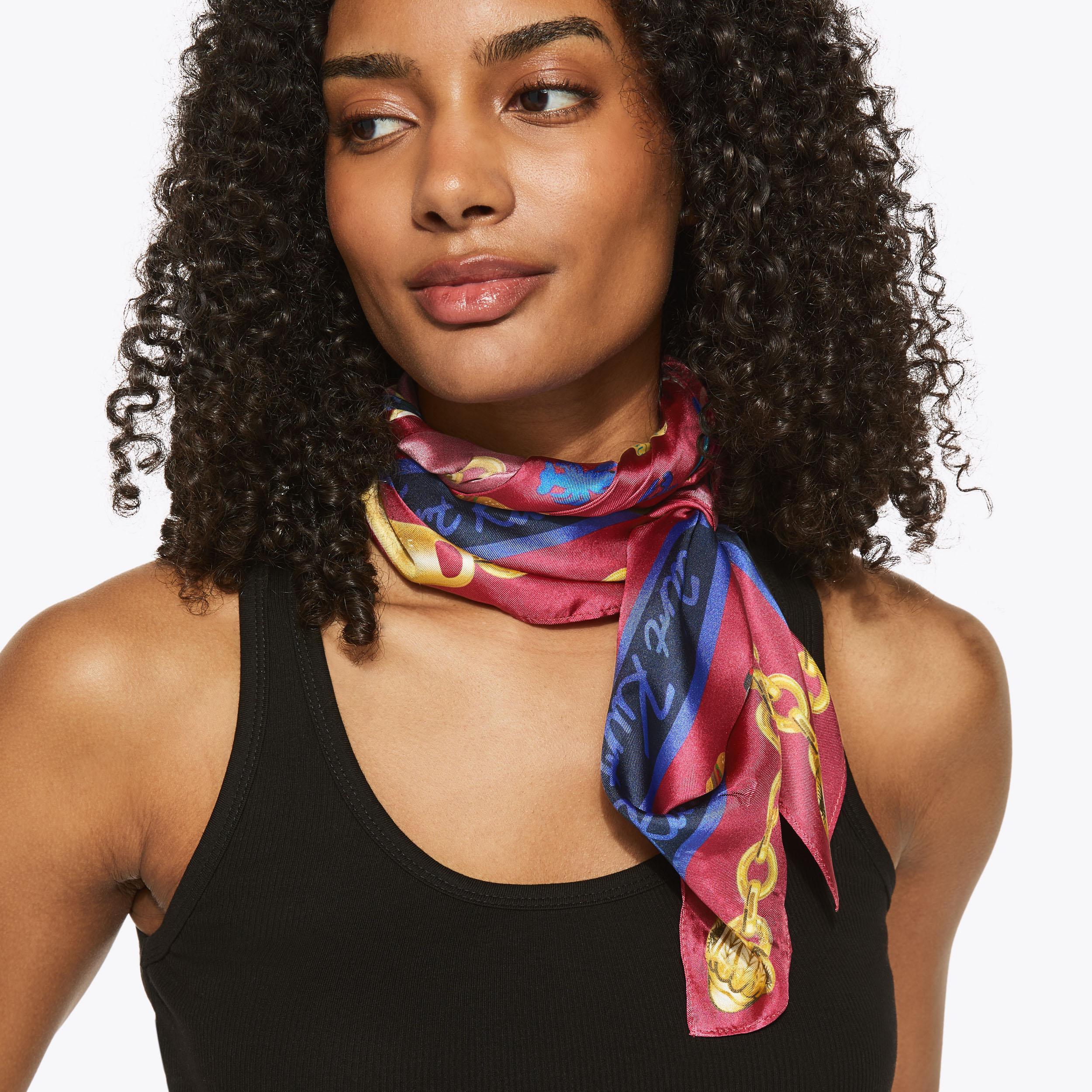 LG SQUARE SCARF Red Silk Blend Scarf by Kurt Geiger London