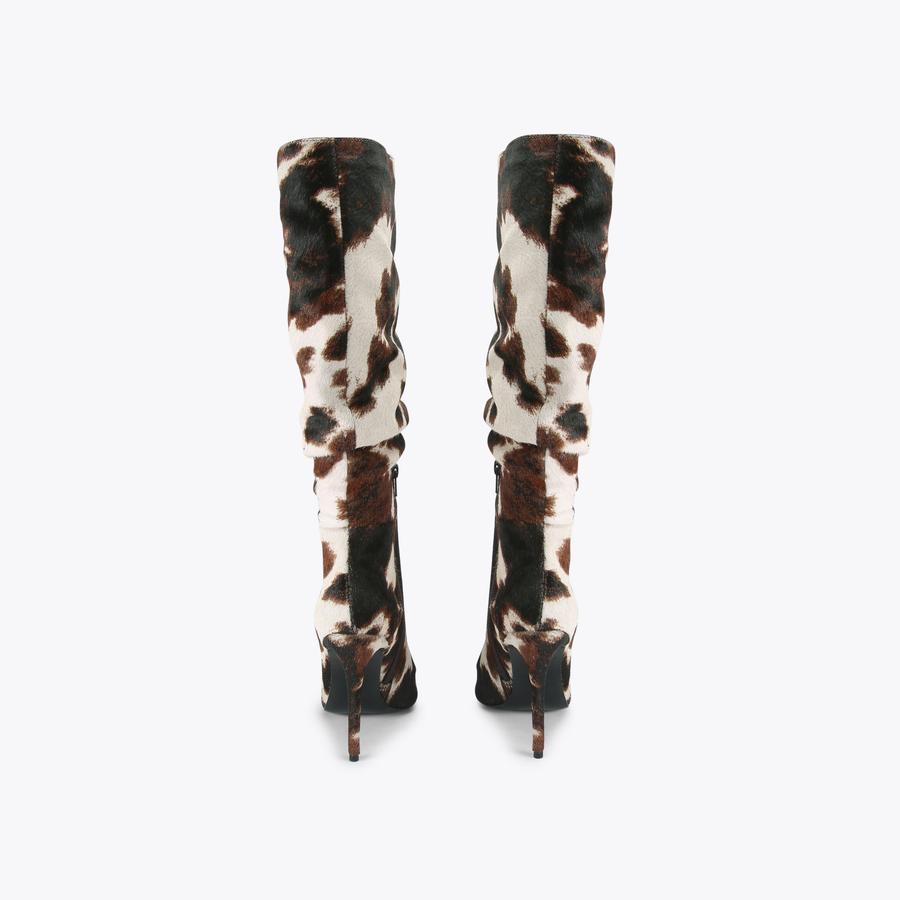 ETERNO KNEE Cow Printed Knee High Boot by CARVELA