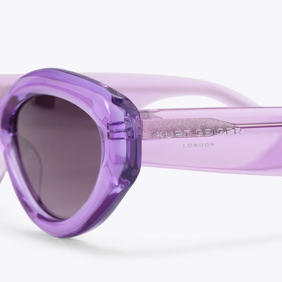 Kensington Small Cat-Eye Sunglasses in Purple | Kurt Geiger