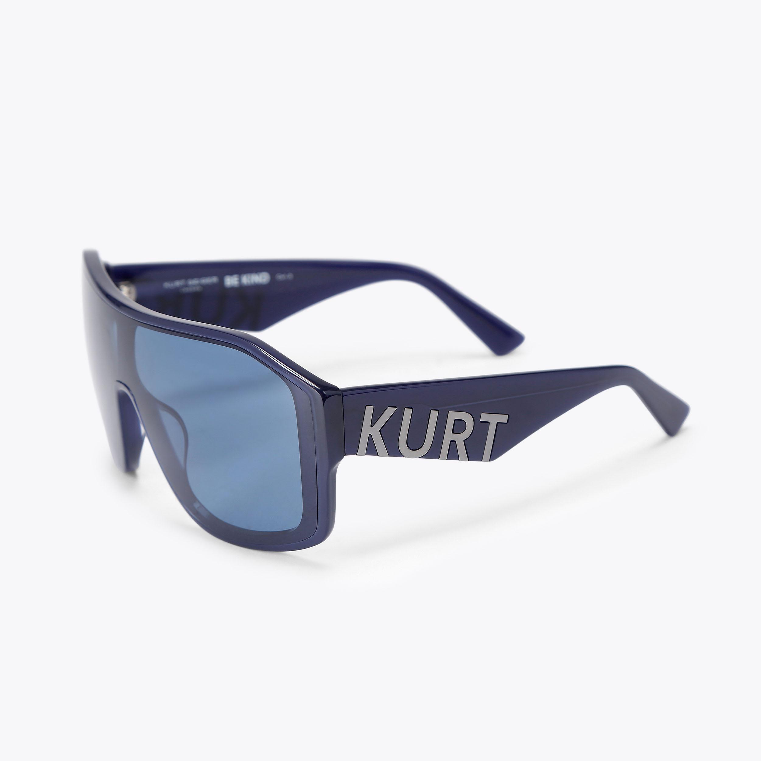 KURT OVERSIZED VISOR Blue Dark Transparent Sunglasses by  display picture 2