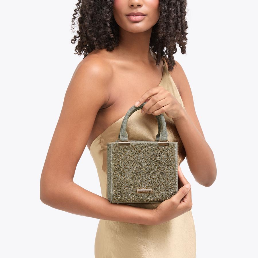 CINZIA DIAMANTE TOTE Silver Metallic Diamante Tote Bag by CARVELA