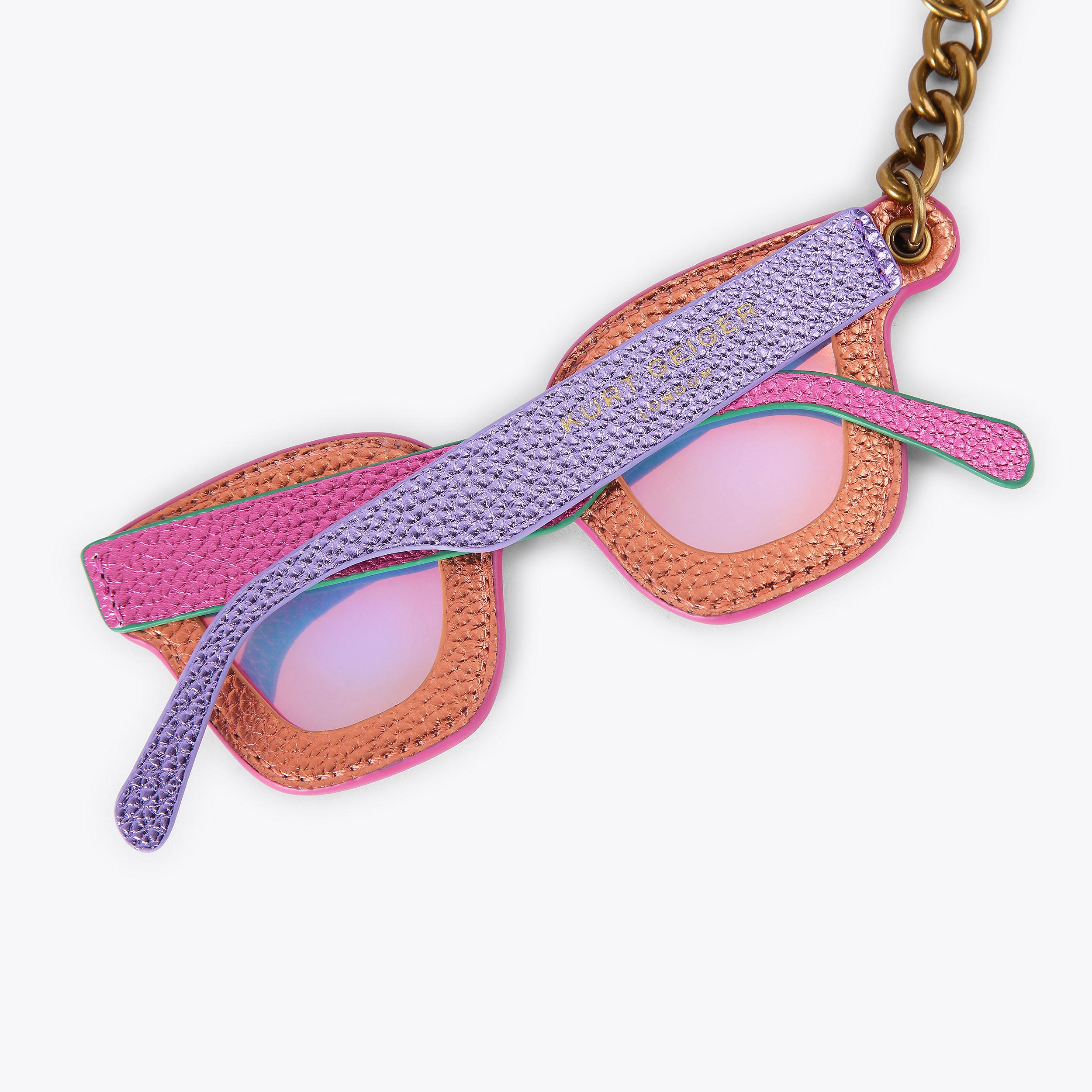Kurt Geiger Gold Sunglasses Keychain with Brown Lenses and 