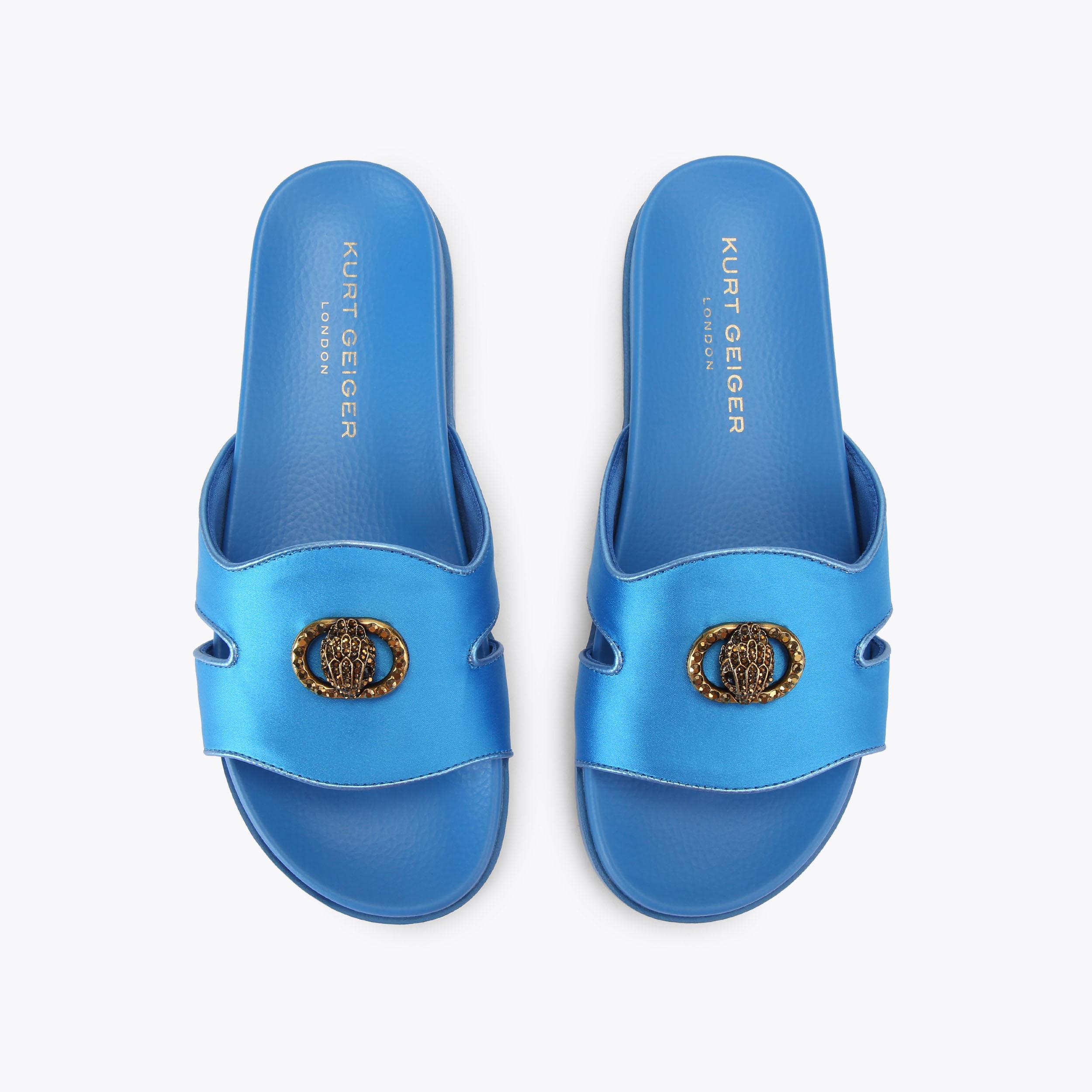 CHELSEA CUT OUT SLIDE Blue Sliders by Kurt Geiger London