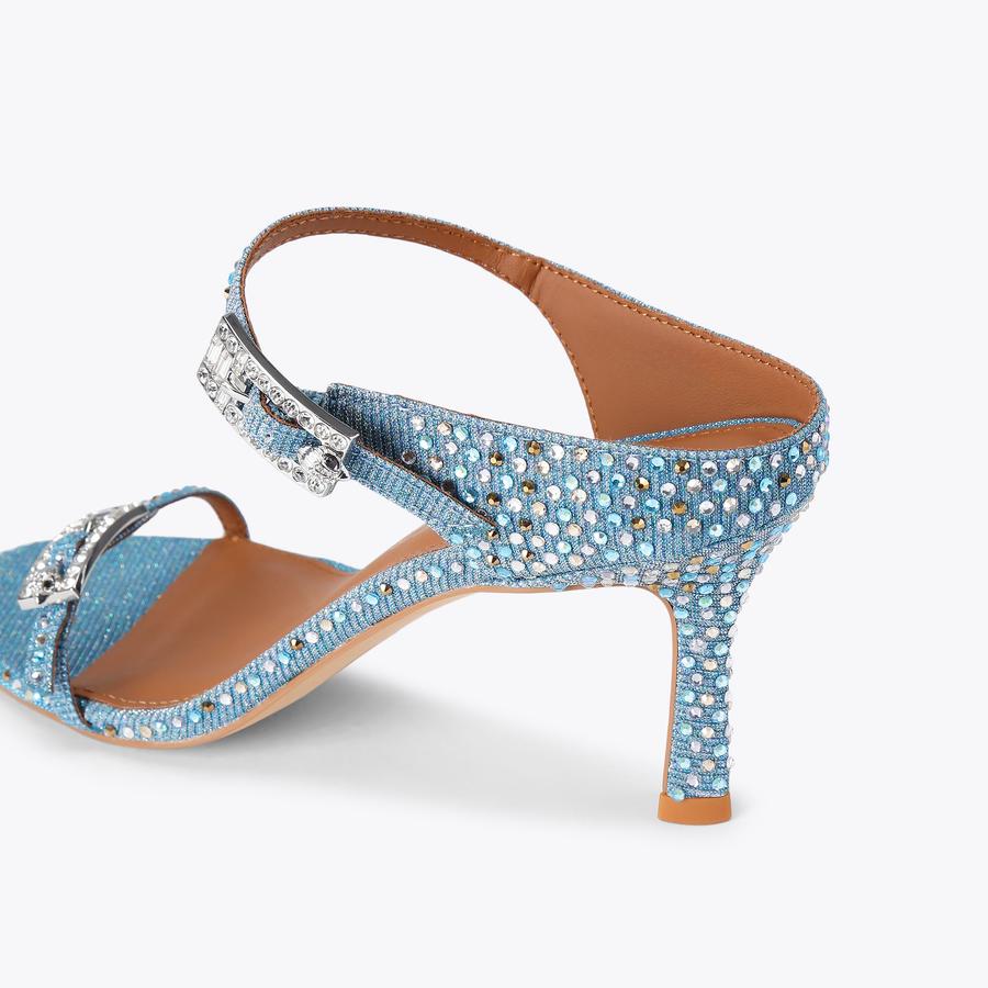Sandales à Talons Carvella Kurt Geiger – Bleu Bronze Argenté, Pointure 35, Neuves