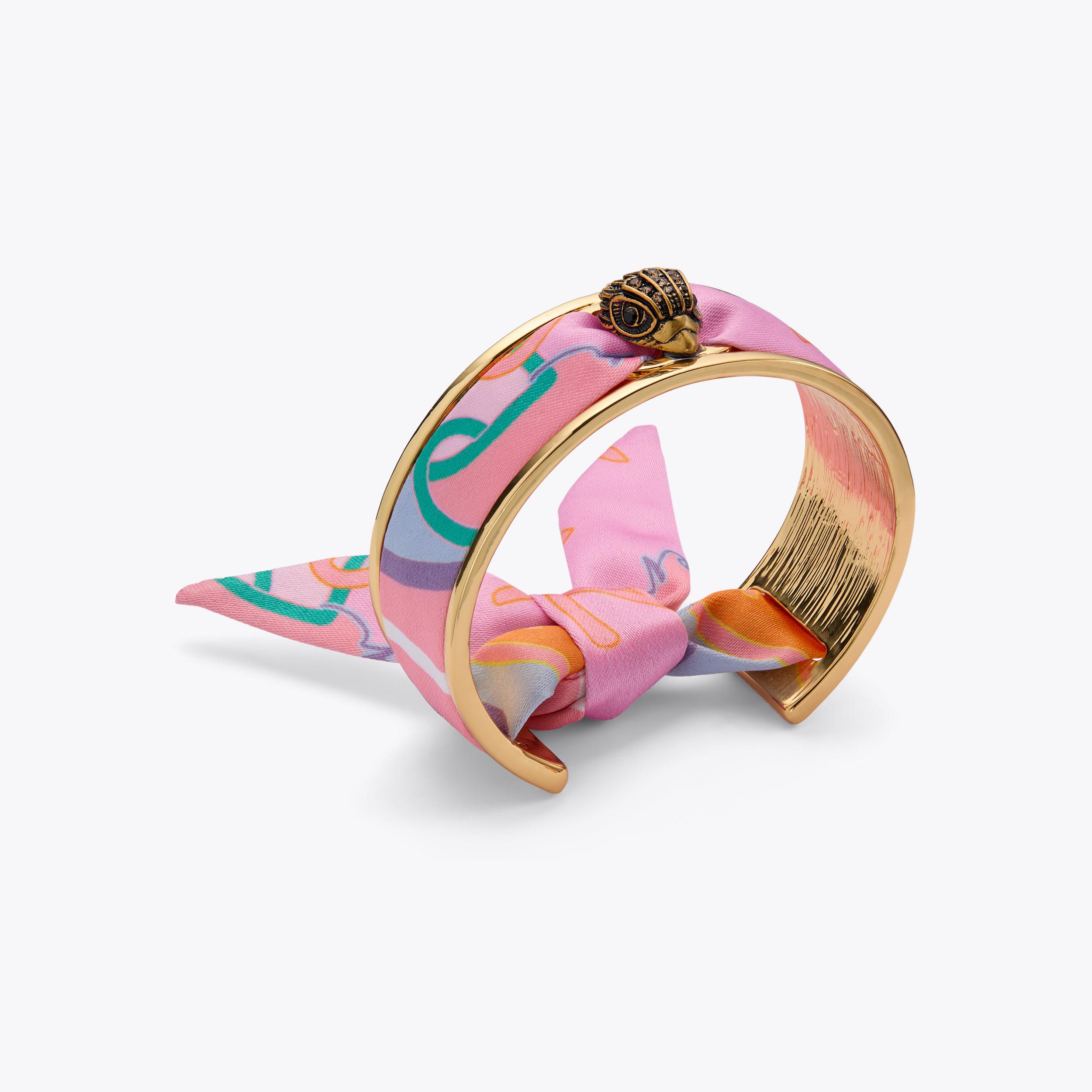 Straight Premium GILDED EDGE MODEL 10こ PRINTED SCARF CUFF Scarf Cuff Bracelet Bangle by Kurt Geiger London
