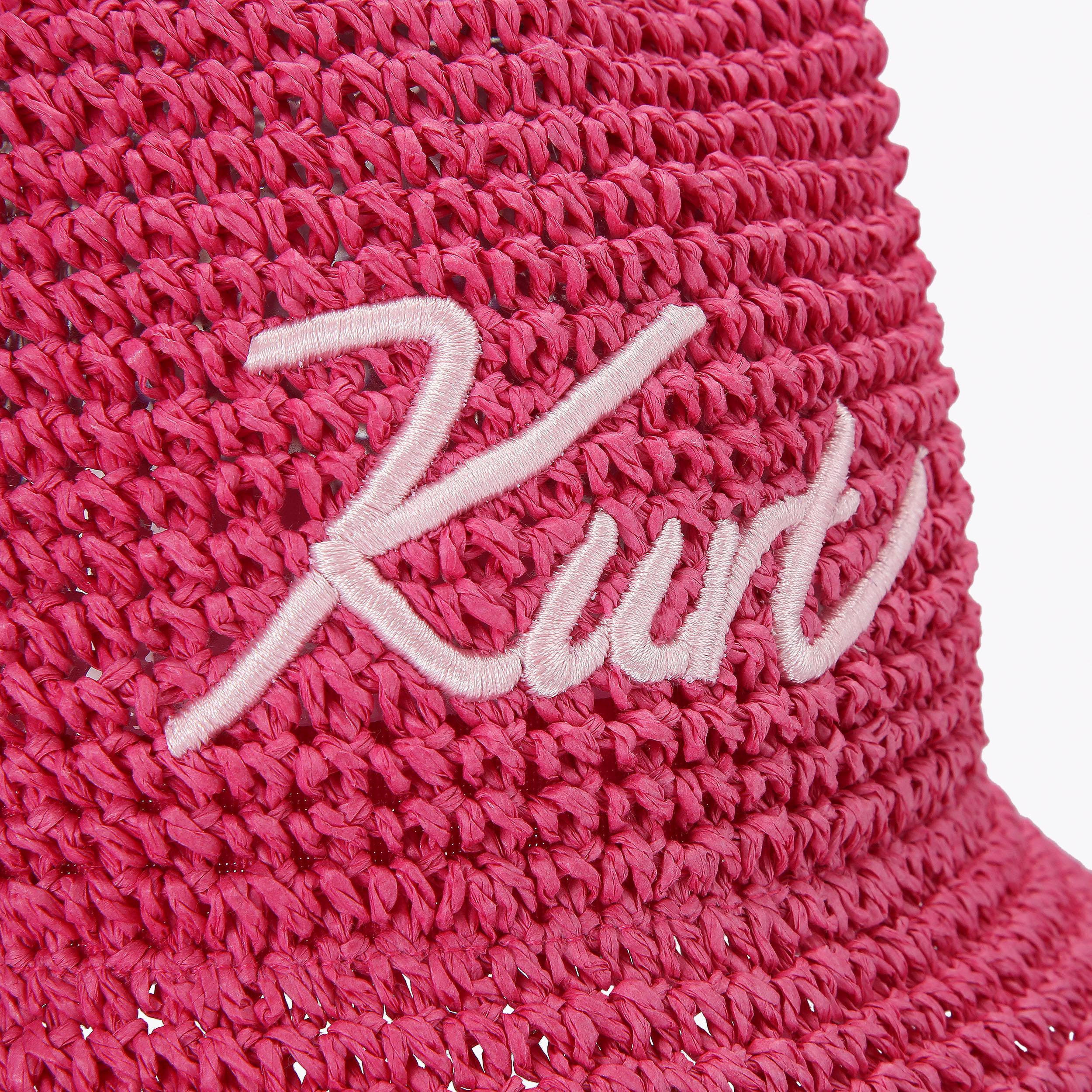 KURT RAFFIA BUCKET HAT Fuchsia Raffia Bucket Hat by Kurt Geiger London